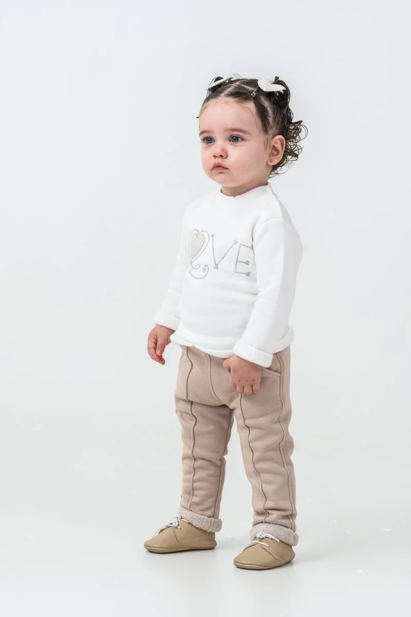 3'lü Kız Bebek Wellsoft Kalpli Kapüşonlı Hırkalı Takım (Pembe-Mint-Yeşil)