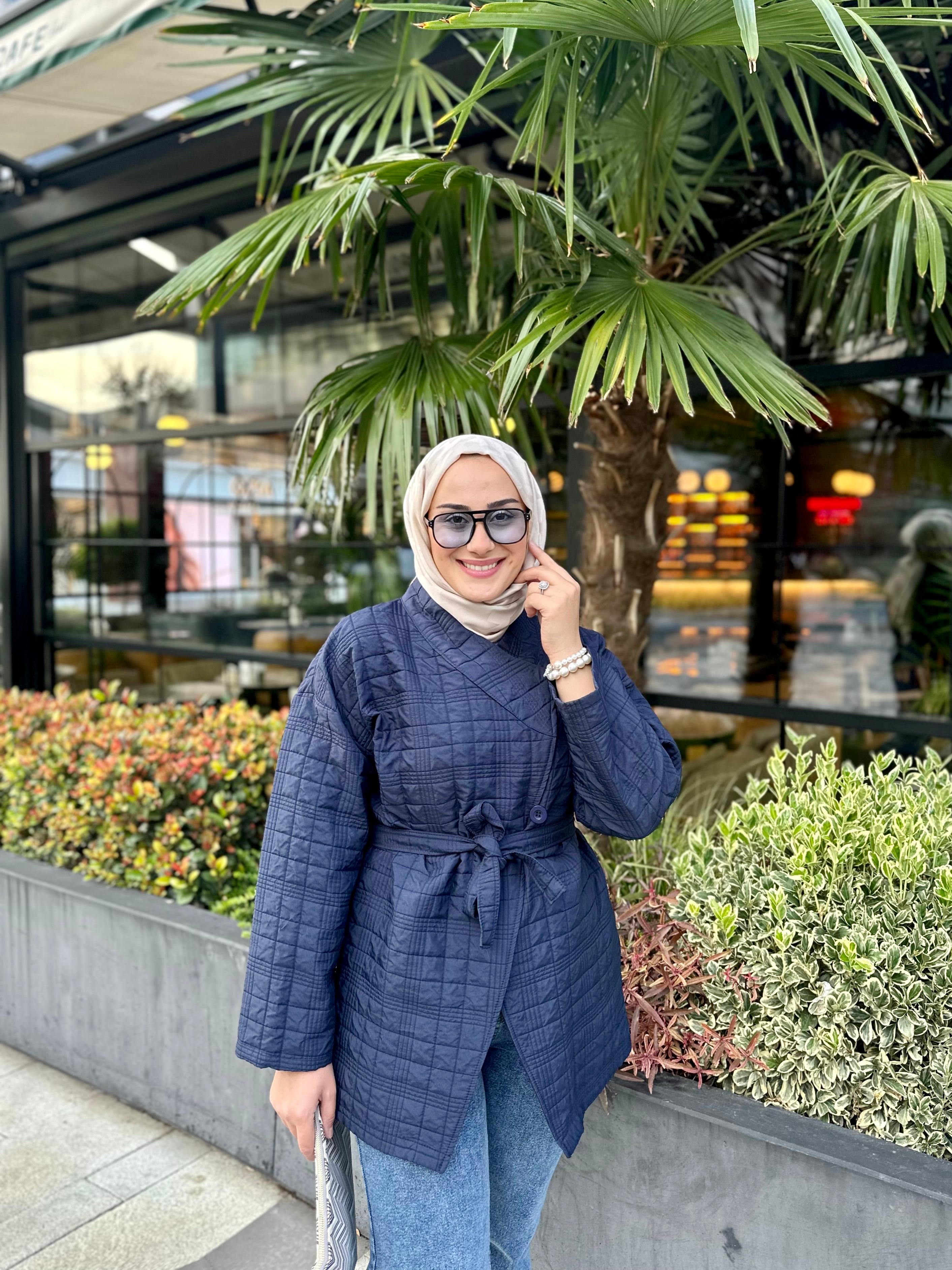 Kapitone Ceket - Lacivert