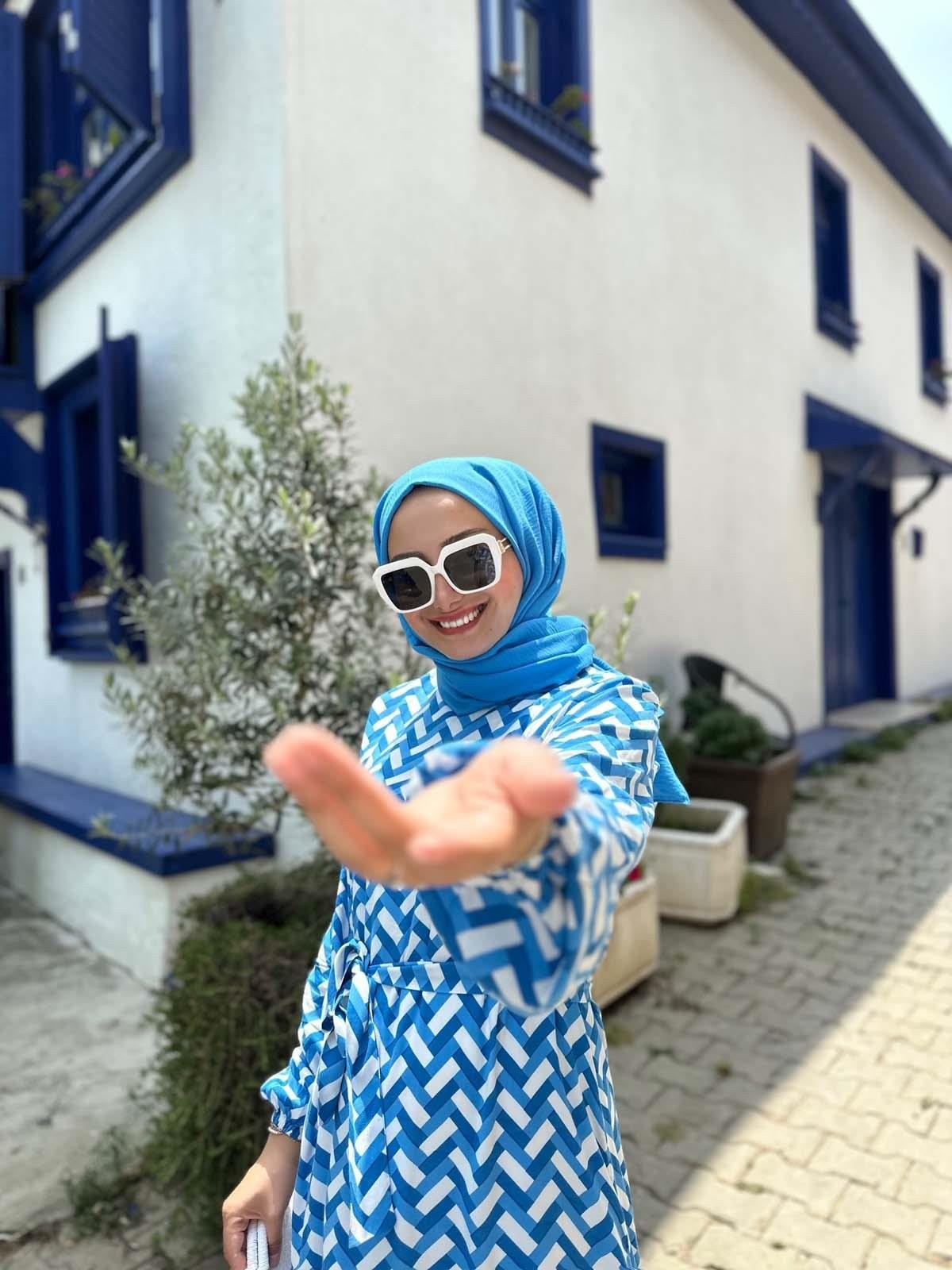 Cazz Hile Mavisi Pamuk Şal