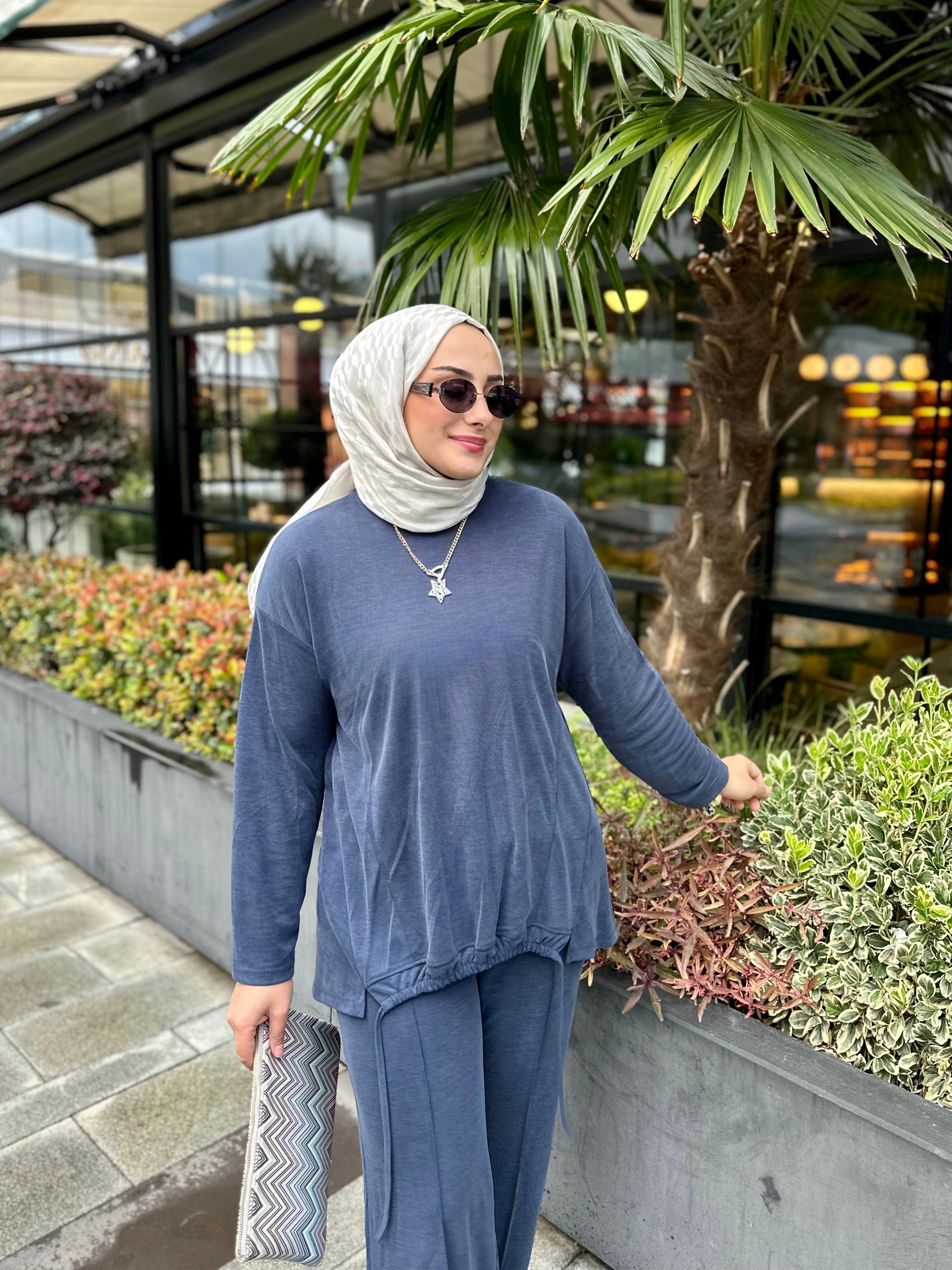 Büzgü Detay Oysho Takım - İndigo