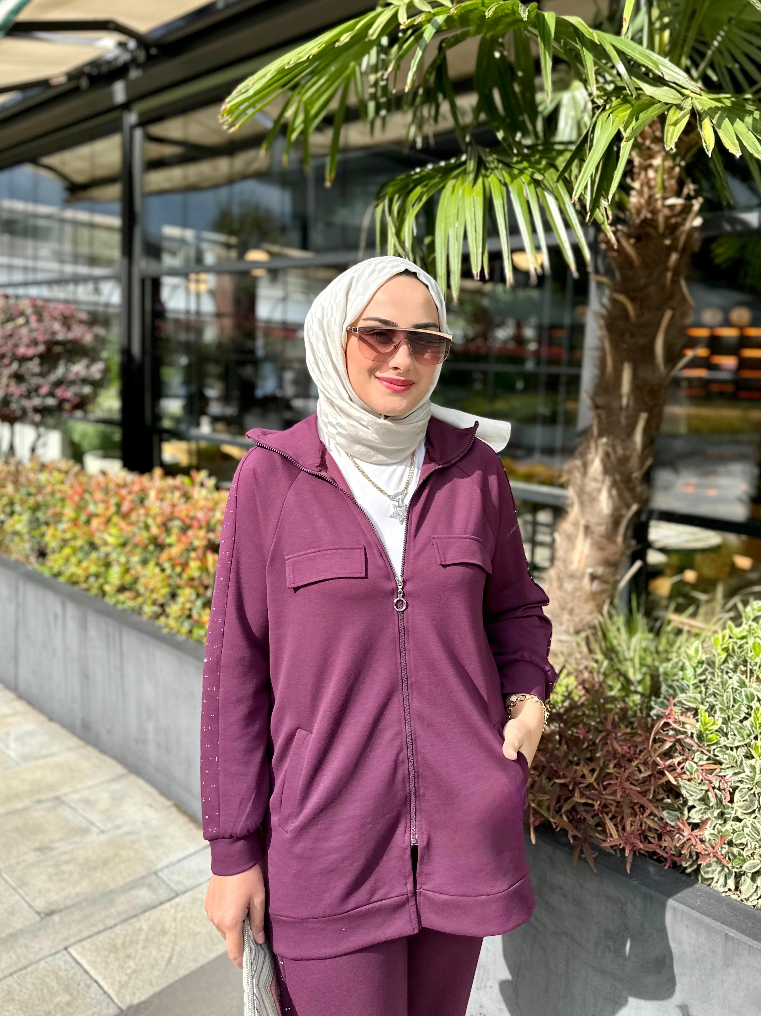 Simli Oysho Takım - Mürdüm