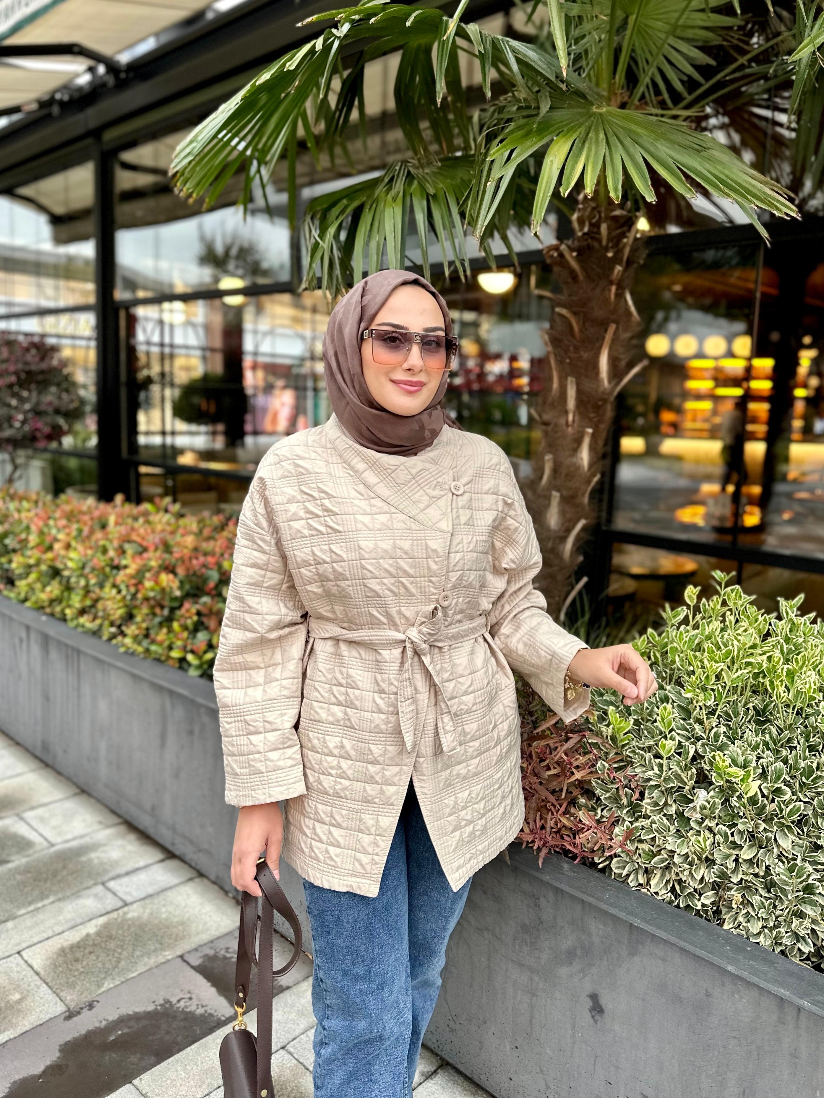 Kapitone Ceket - Taş