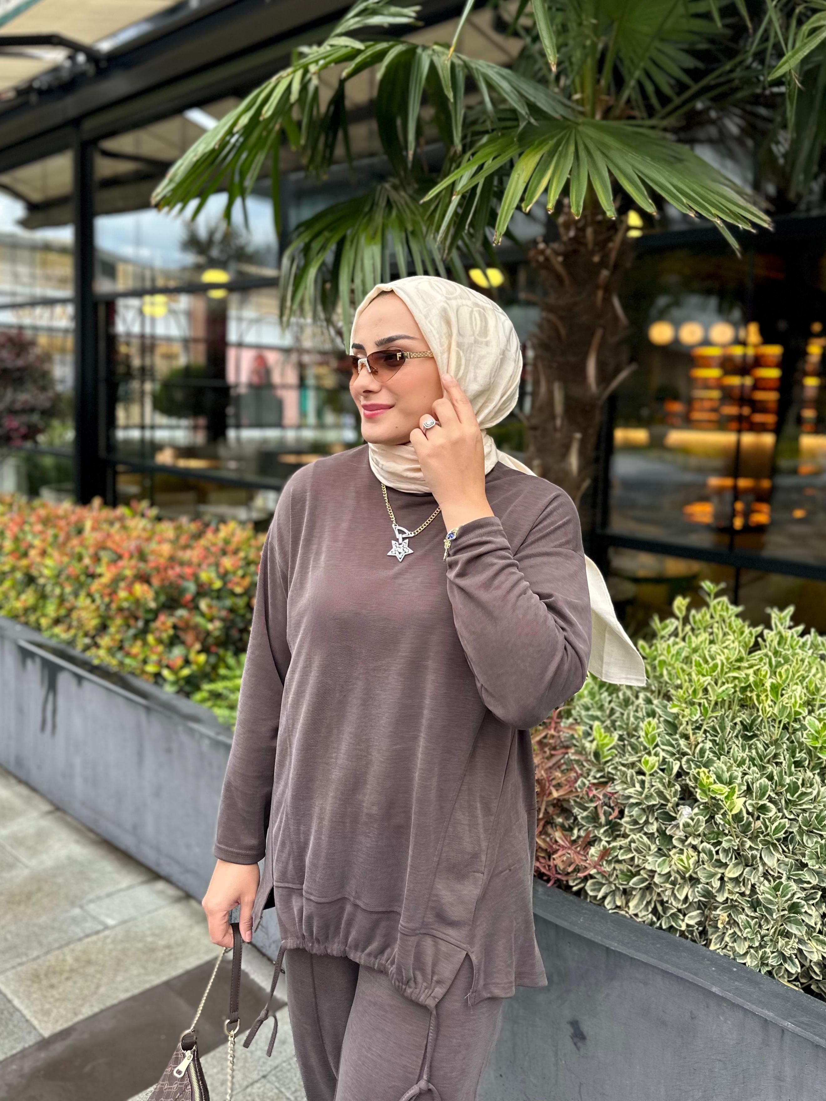 Büzgü Detay Oysho Takım - Kahverengi