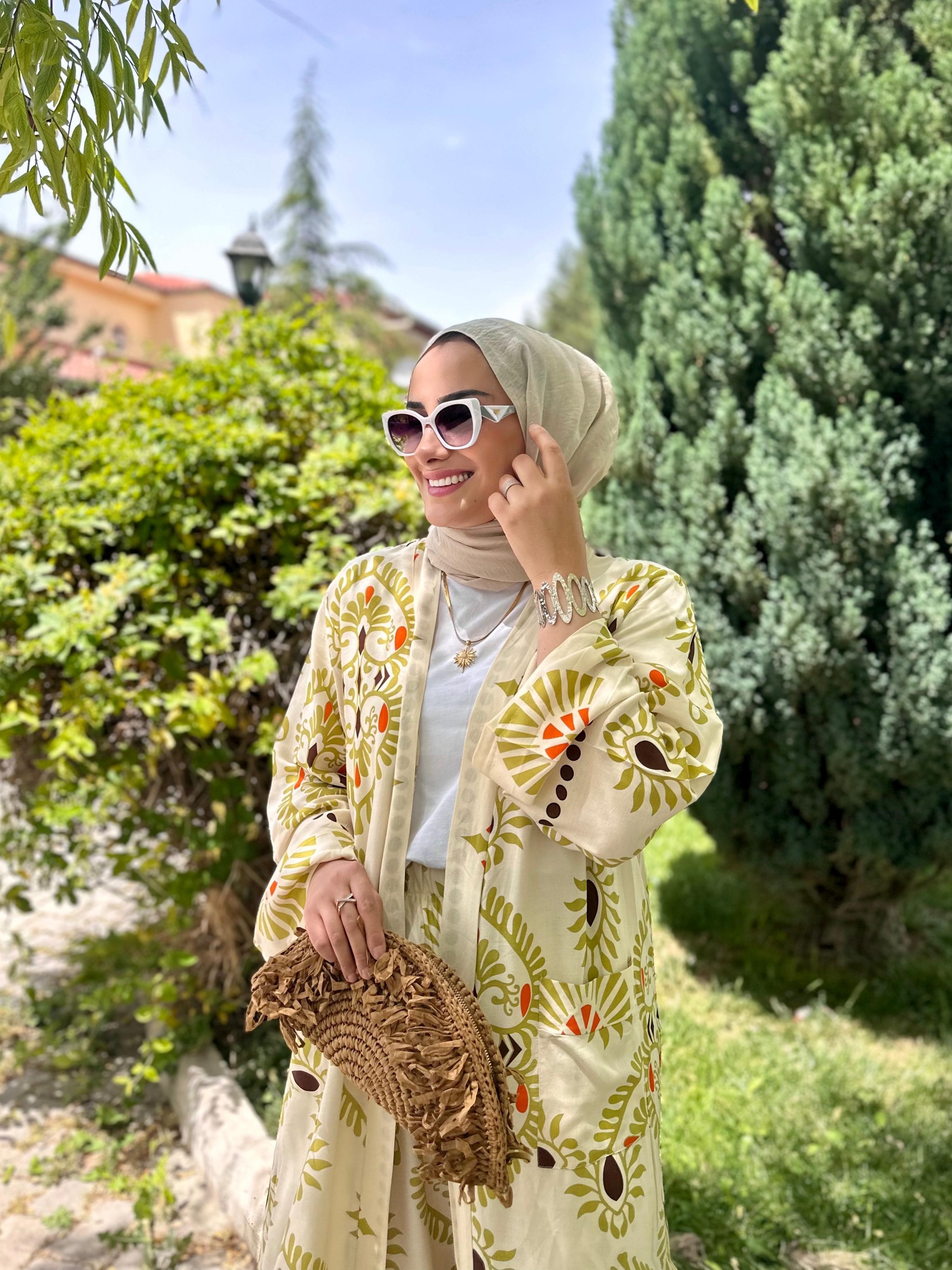 Fiona Yağ Yeşili Kimono Takım