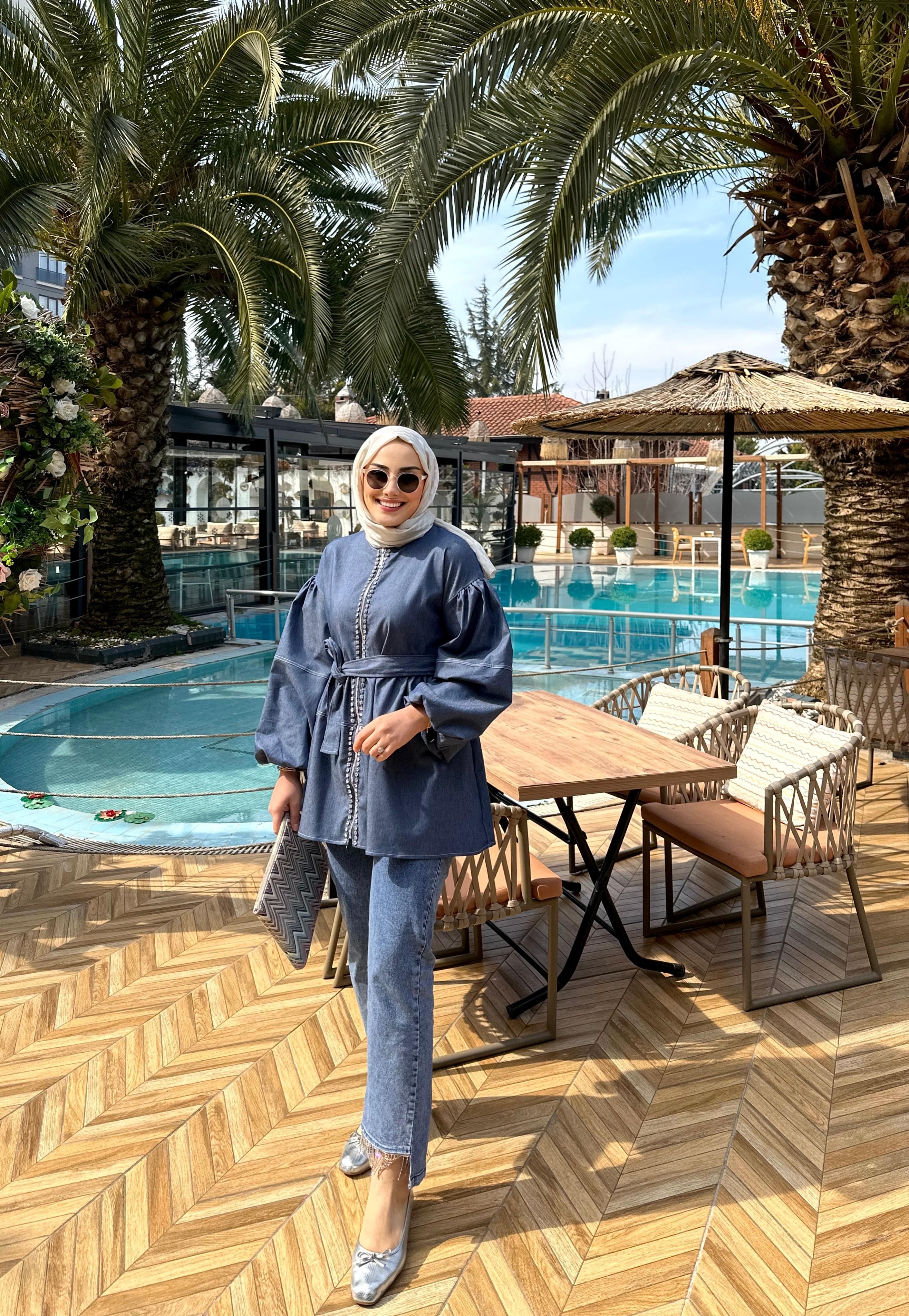 Eva Taşlı Denim Ceket