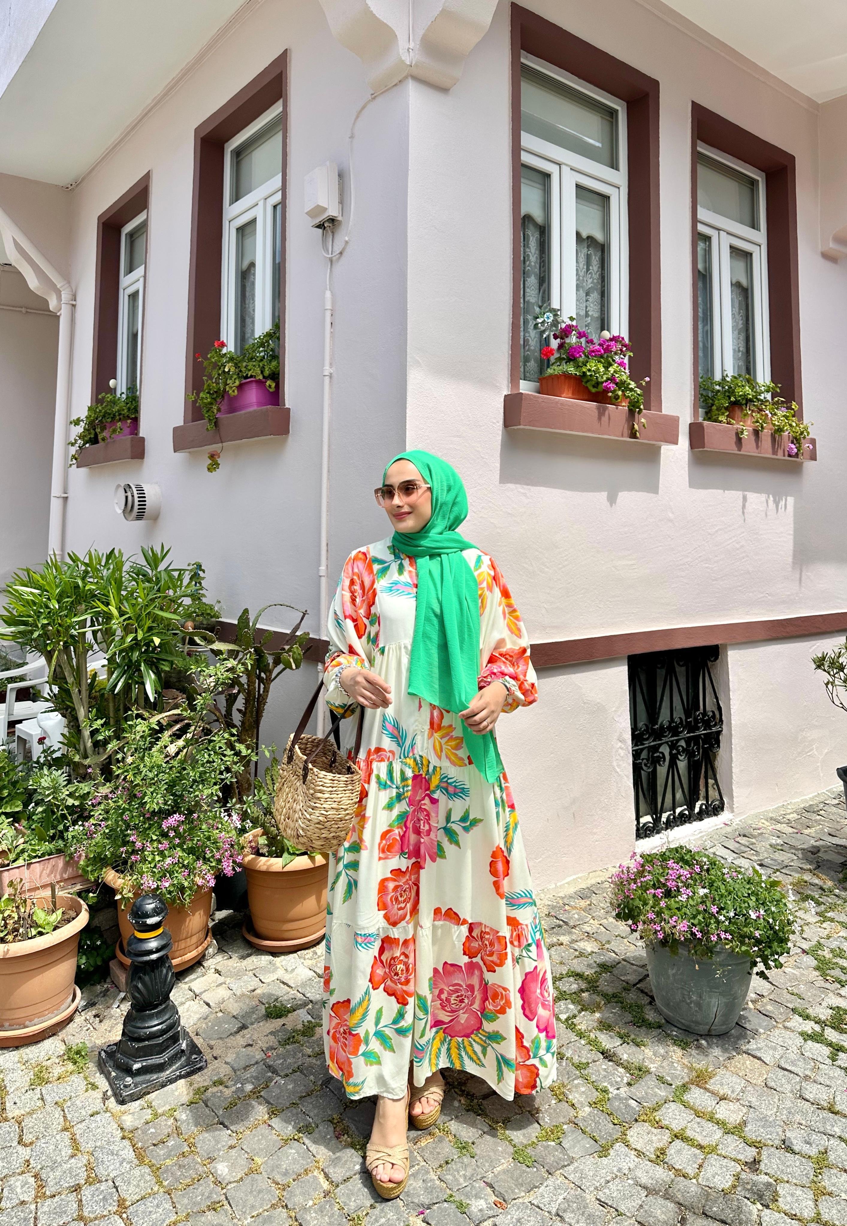 Lesli Ekru Elbise