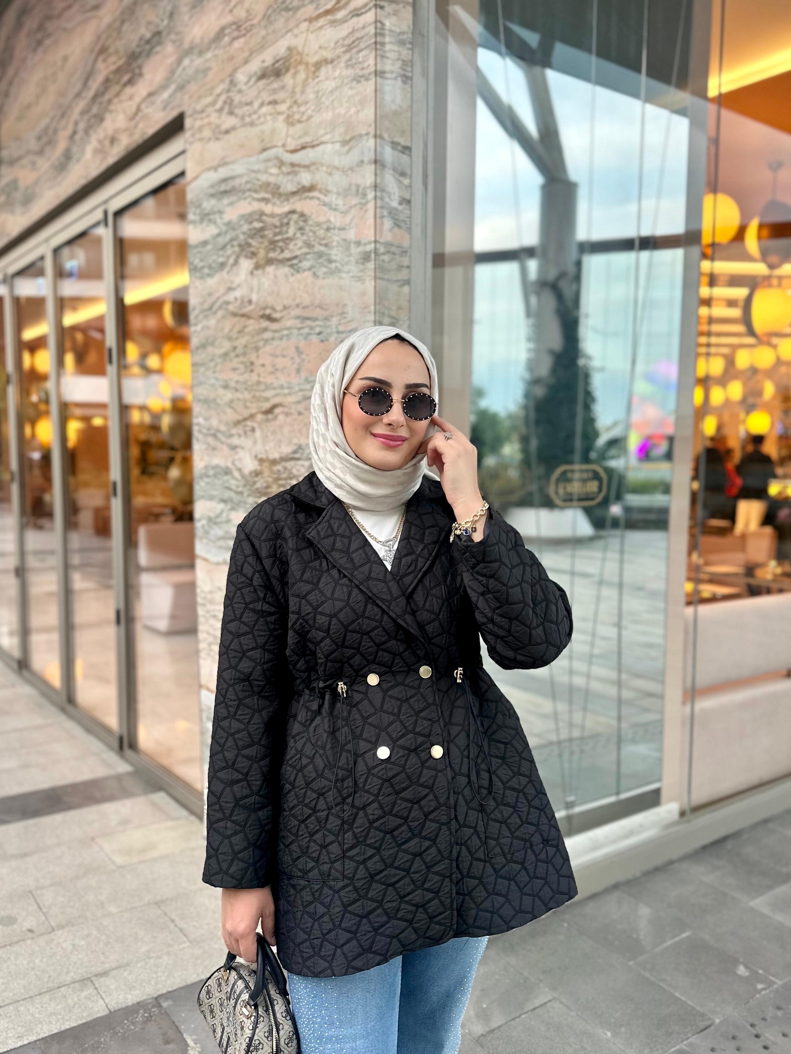 Kapitone Astarlı Kap - Siyah