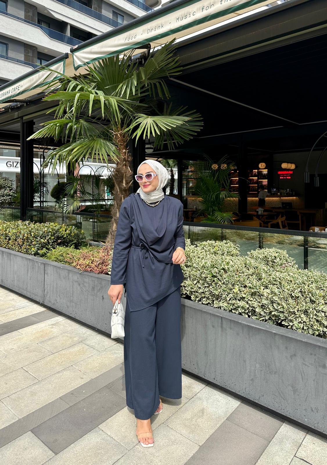 Saoris Şal Yaka Lacivert Takım