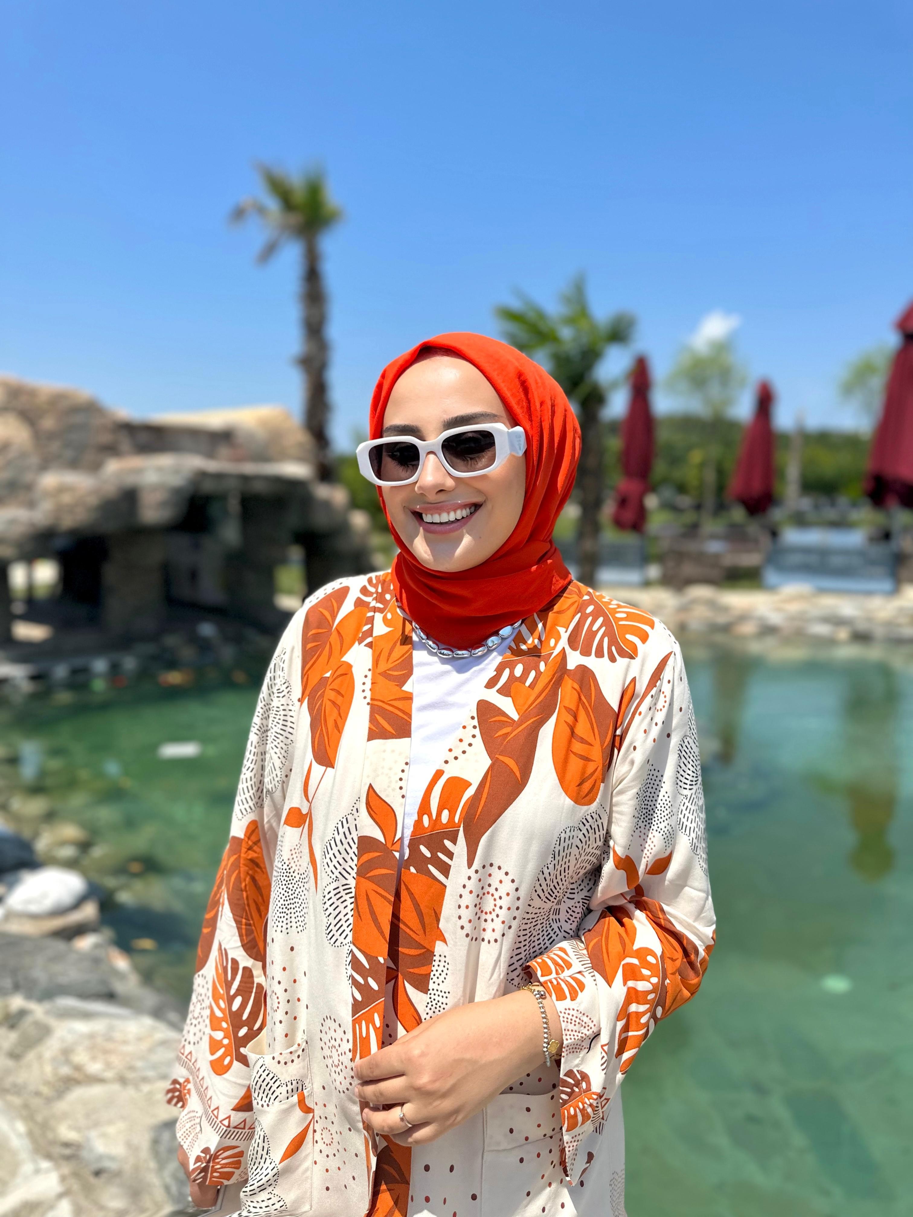 Roza Orange Kimono Takım