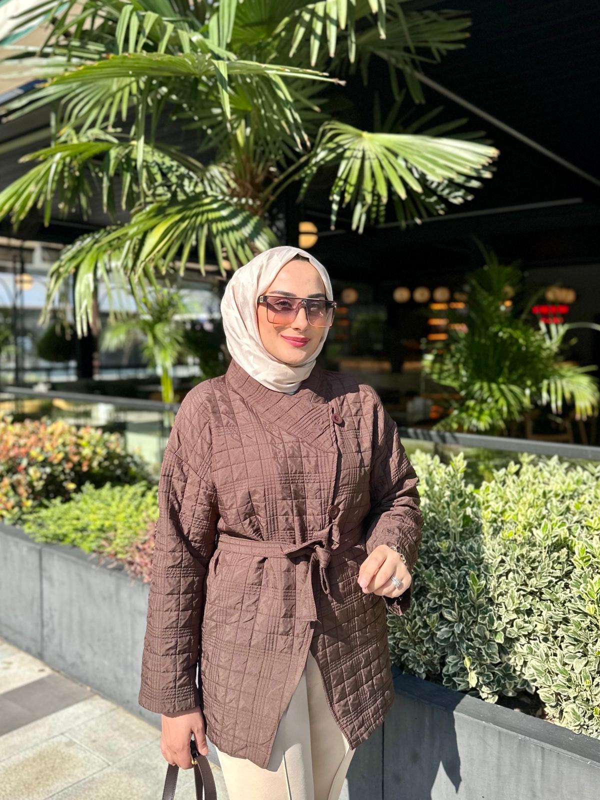 Kapitone Ceket - Kahverengi