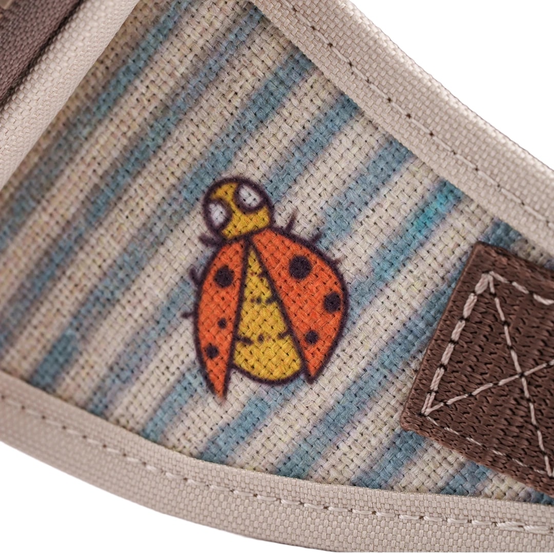 Krem Rengi Fare Desenli Kanvas Unisex Göğüs ve Bel Çantası