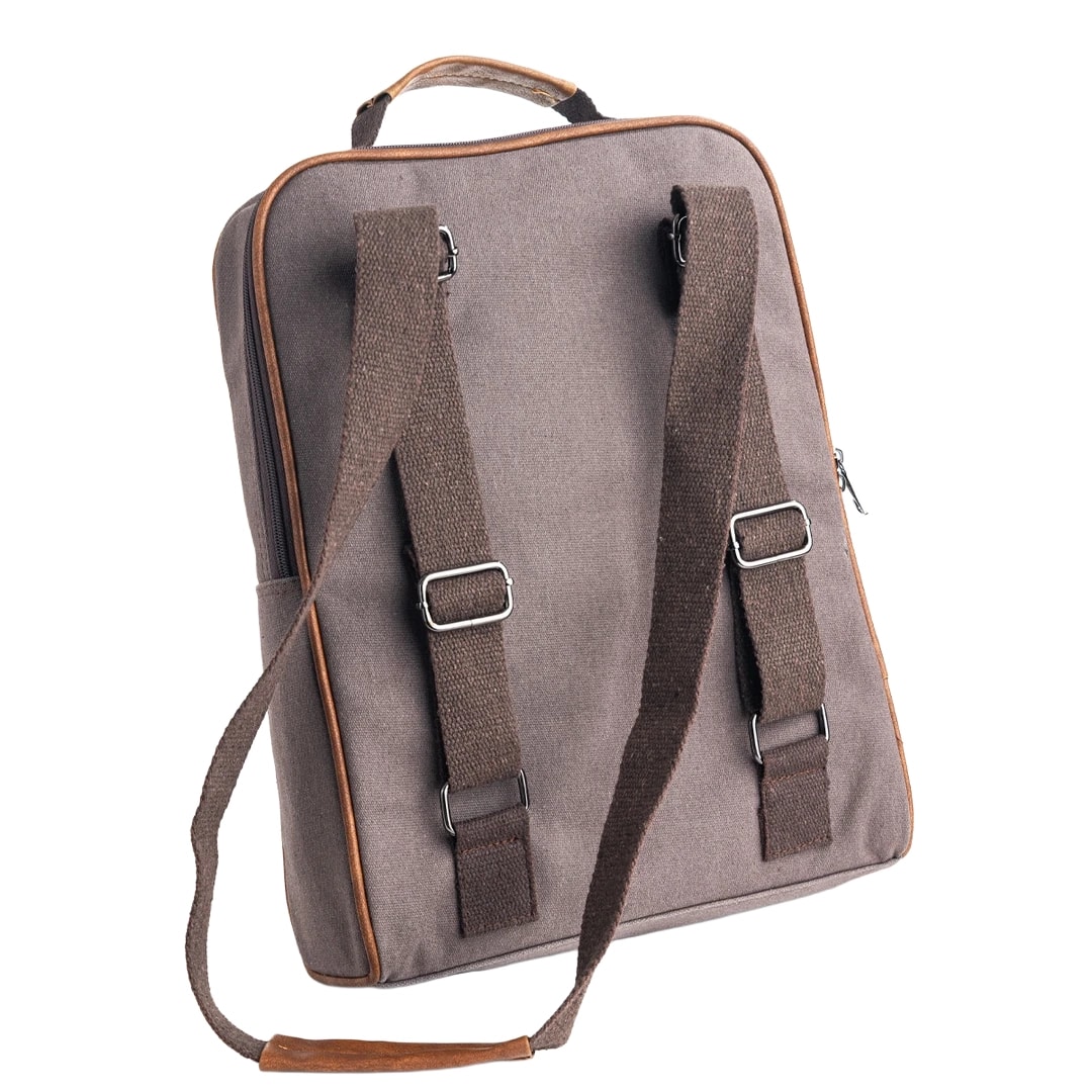 Antrasit Kedi Desenli Üçgen Laptop & Sırt Çantası