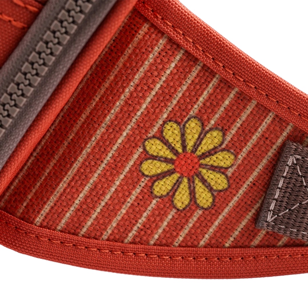 Turuncu Kuş Desenli Kanvas Unisex Göğüs ve Bel Çantası