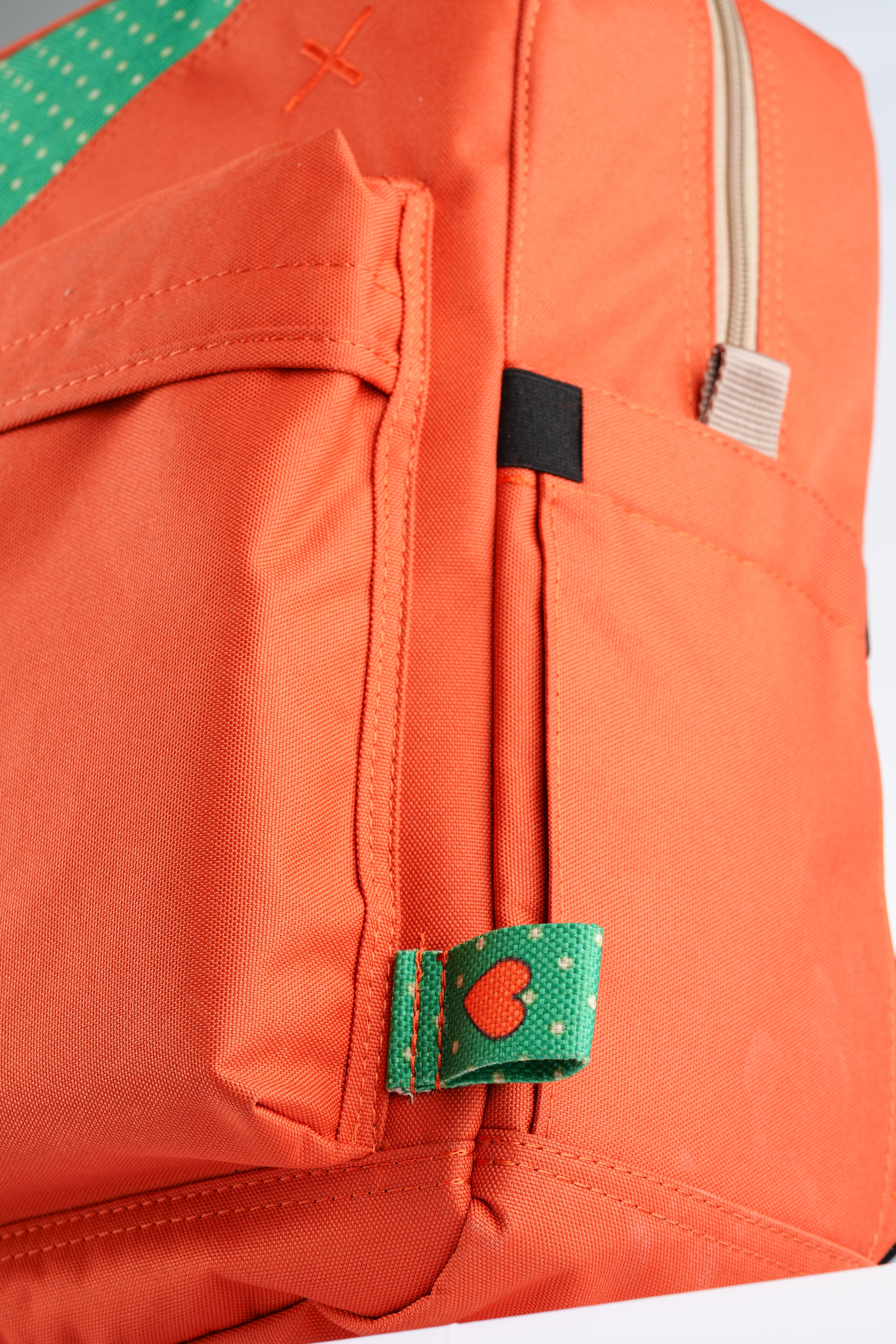 Turuncu Karga Desenli Kanvas Unisex Sırt Çantası