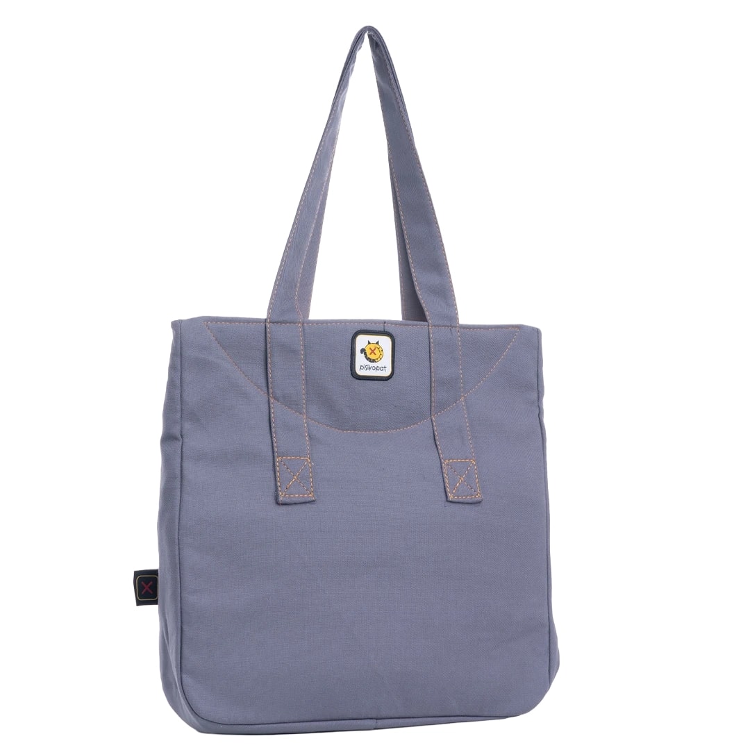 Gri Rakun Desenli Canvas Kumaş Omuz Çantası