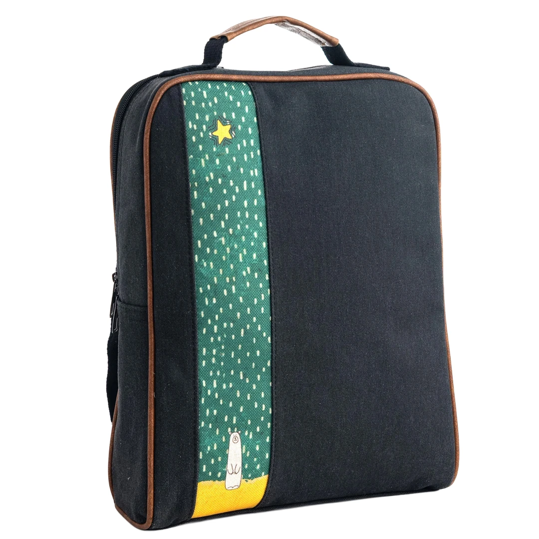 Siyah Kutup Ayısı Desenli Laptop & Sırt Çantası