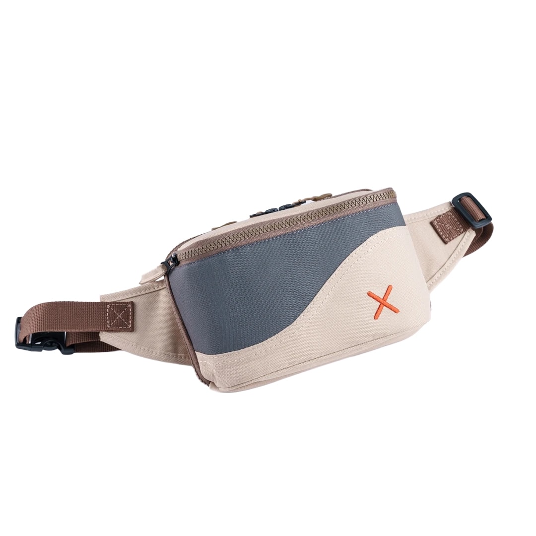 Krem Antrasit Kanvas Unisex Göğüs ve Bel Çantası