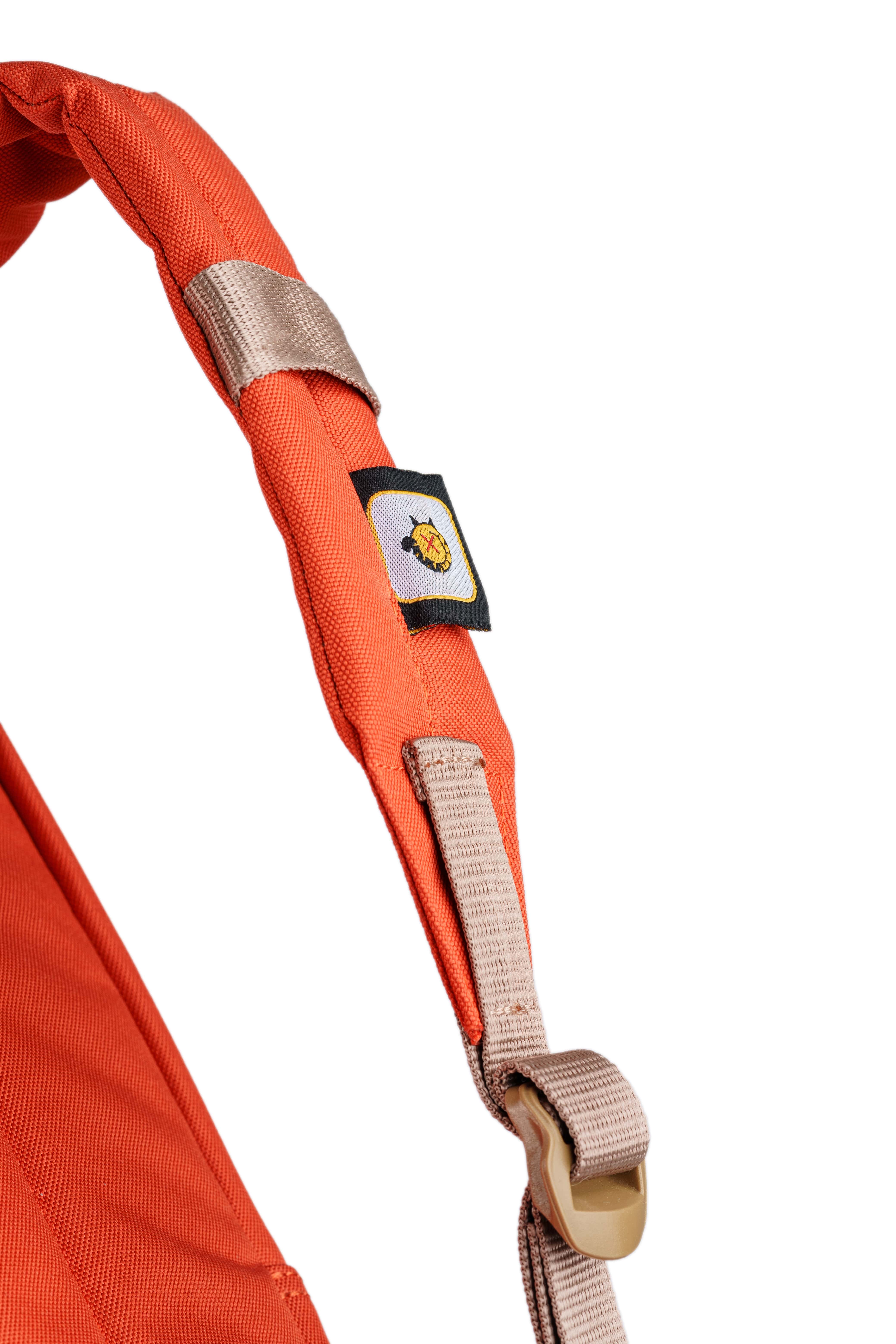 Turuncu Kurbağa Desenli Kanvas Unisex Sırt Çantası