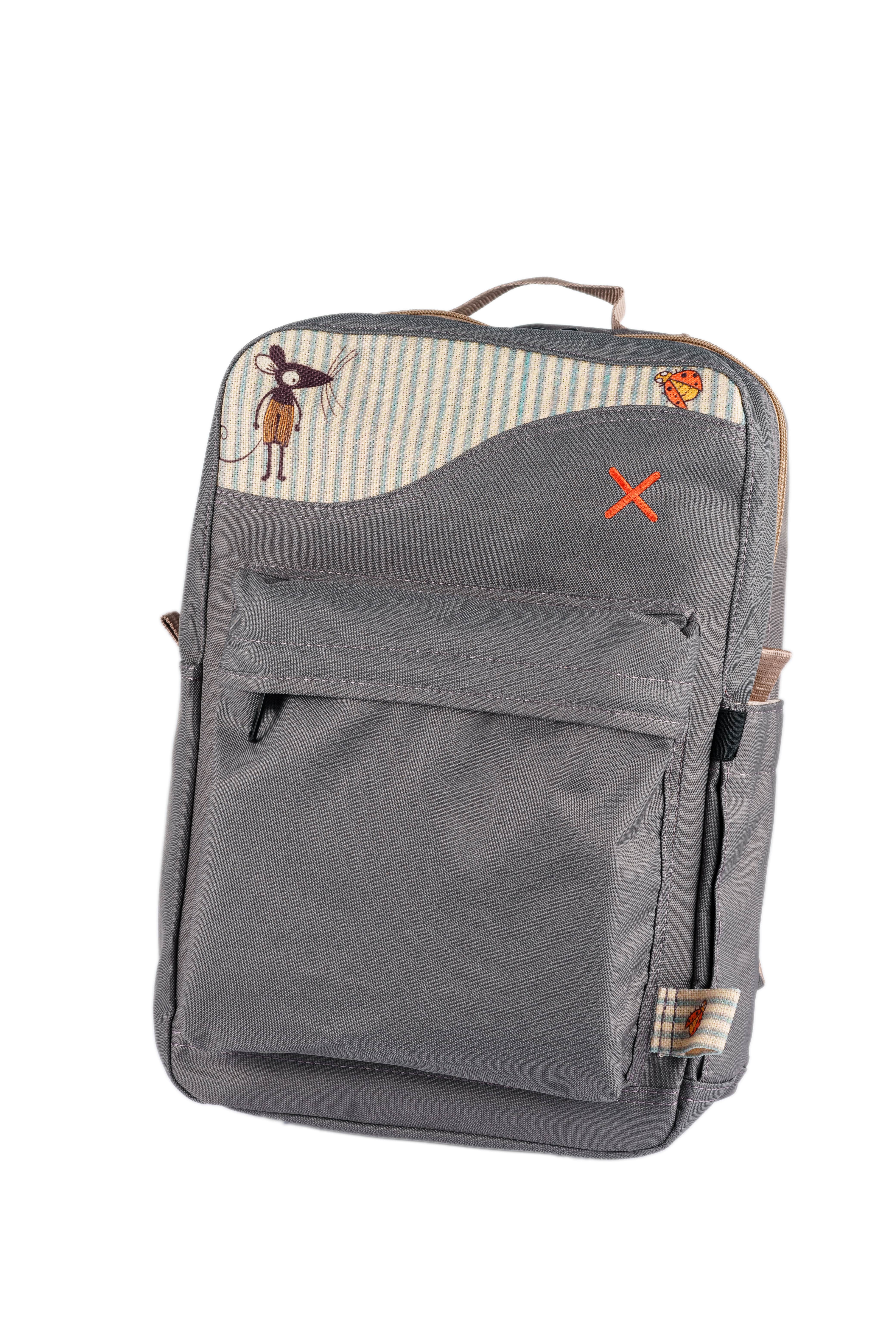 Antrasit Fare Desenli Kanvas Unisex Sırt Çantası