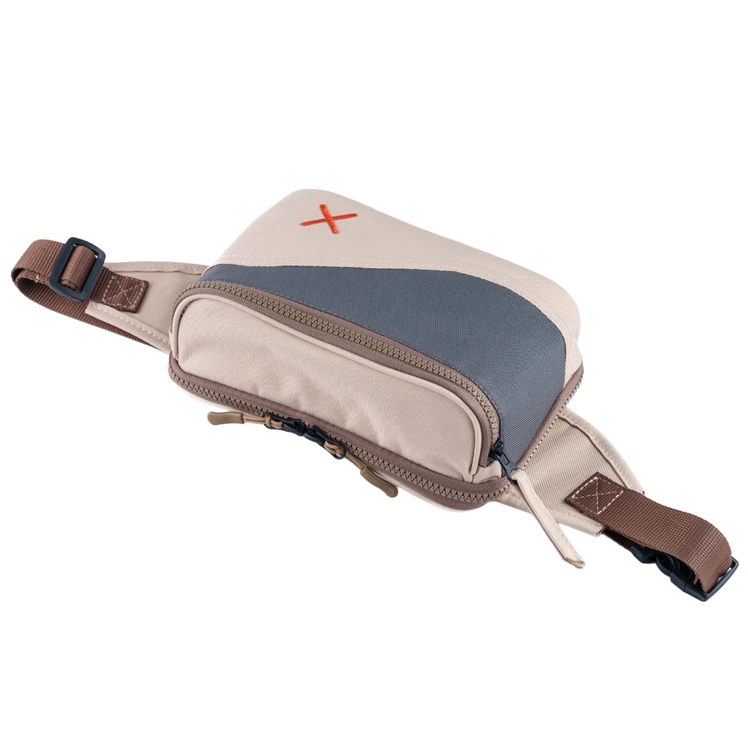 Krem Antrasit Kanvas Unisex Göğüs ve Bel Çantası