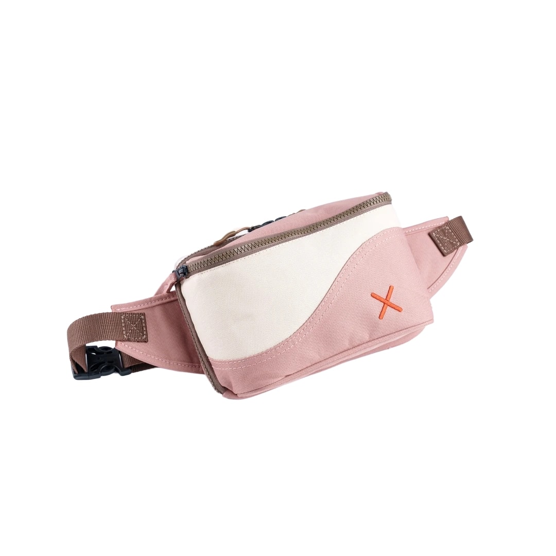 Pembe Krem Kanvas Unisex Göğüs ve Bel Çantası