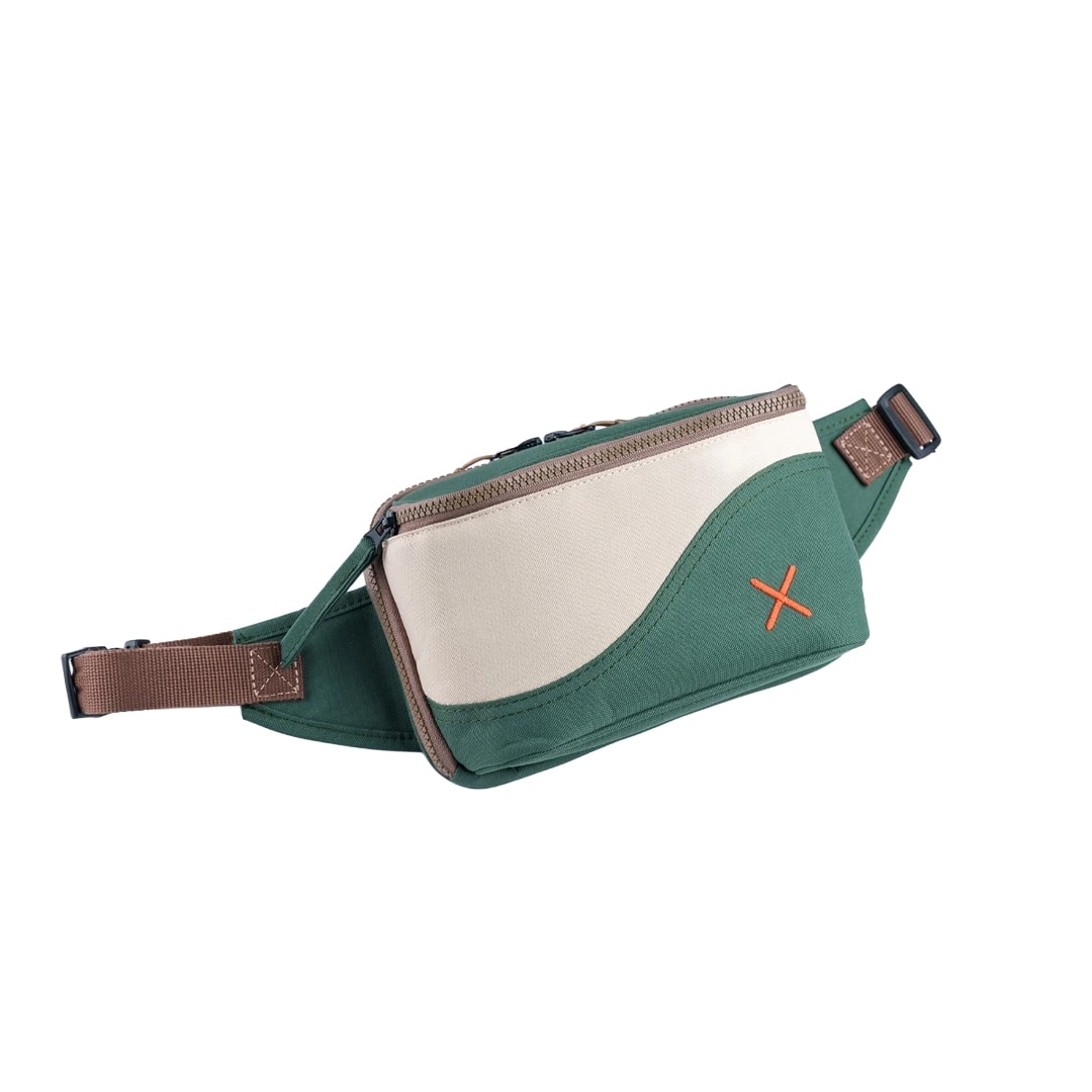 Yeşil Krem Kanvas Unisex Göğüs ve Bel Çantası