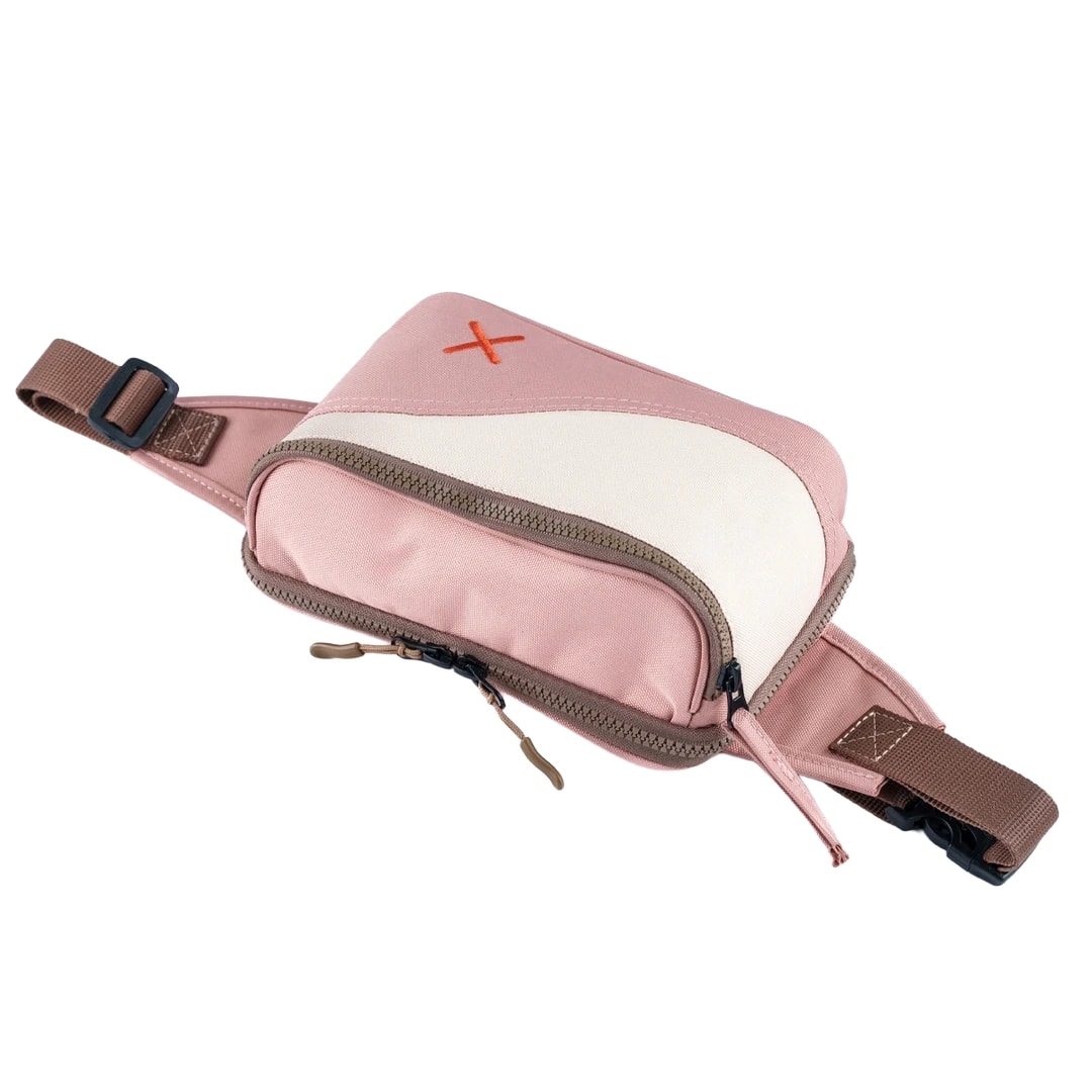 Pembe Krem Kanvas Unisex Göğüs ve Bel Çantası