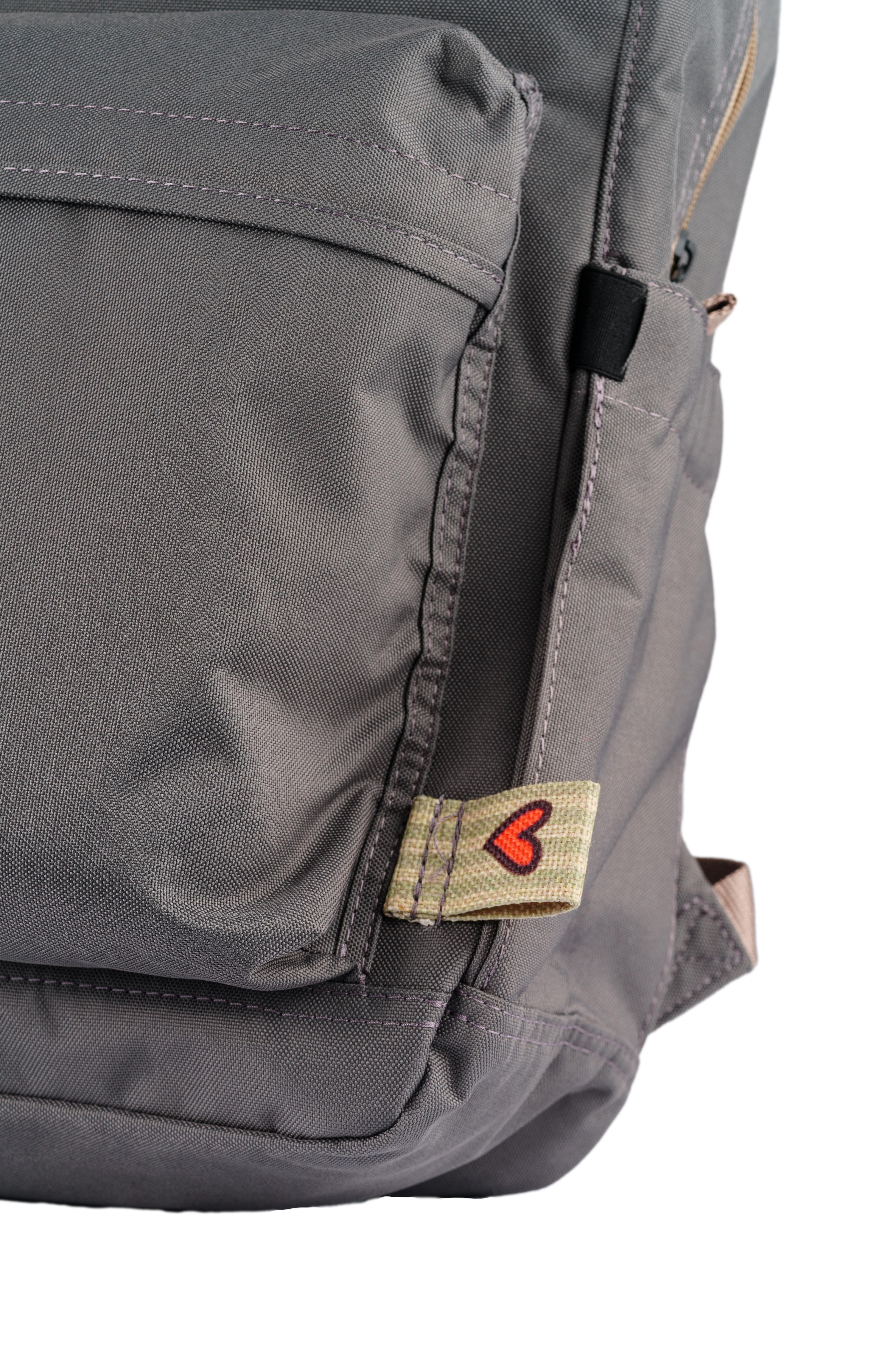 Antrasit Kedi & Köpek Desenli Kanvas Unisex Sırt Çantası