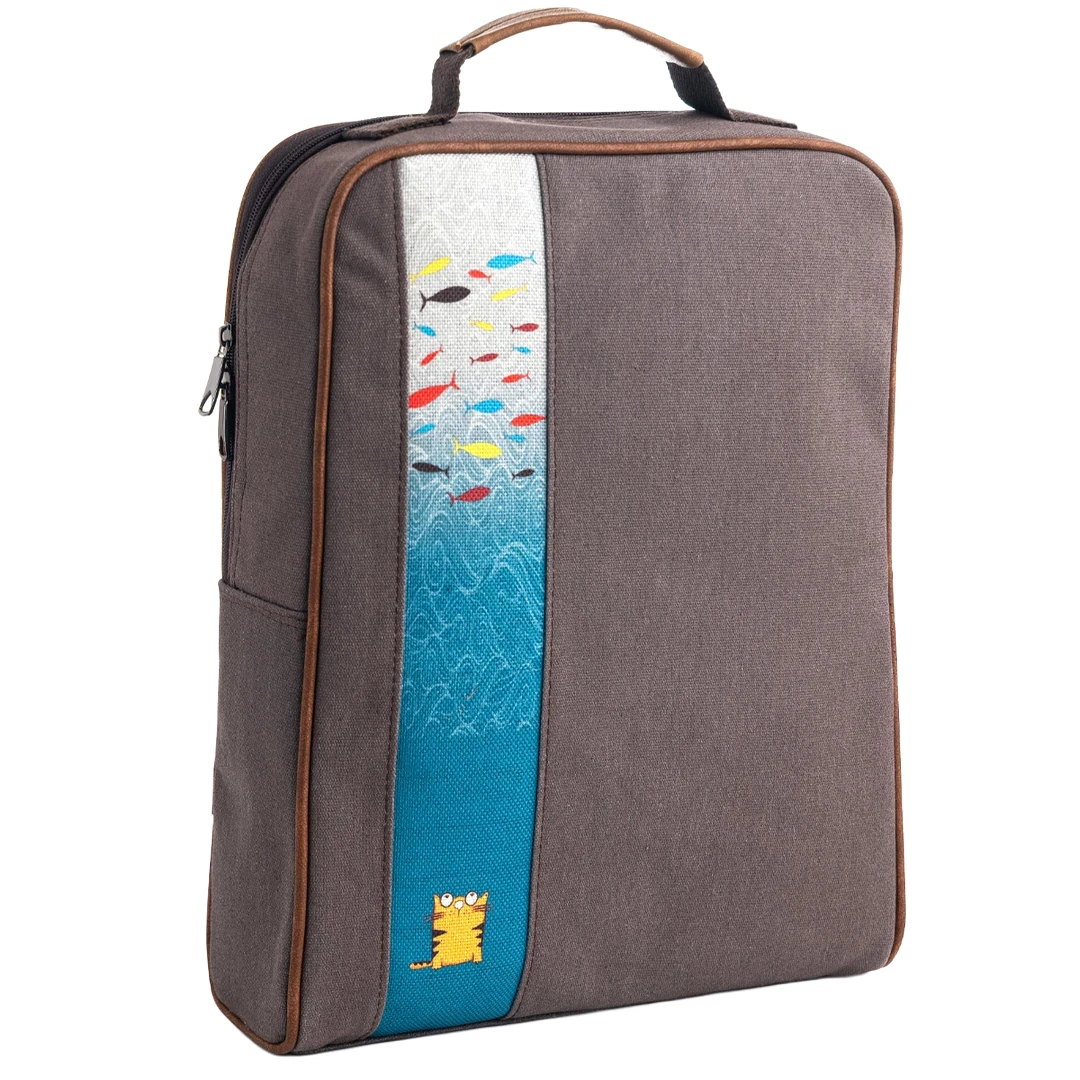 Antrasit Kedi Desenli Laptop & Sırt Çantası
