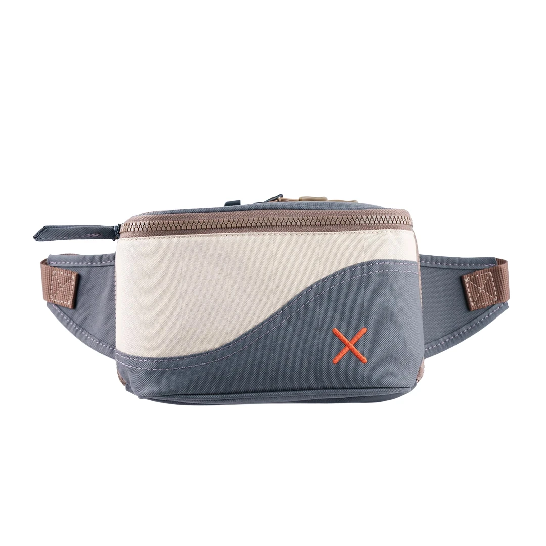 Krem Antrasit Kanvas Unisex Göğüs ve Bel Çantası