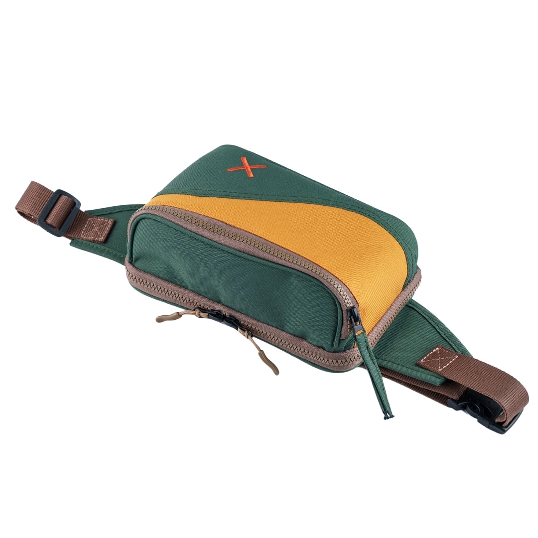 Yeşil Sarı Kanvas Unisex Göğüs ve Bel Çantası