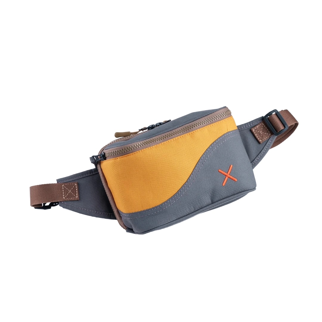 Antrasit Sarı Kanvas Unisex Göğüs ve Bel Çantası