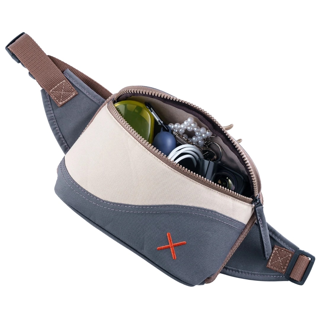 Pembe Krem Kanvas Unisex Göğüs ve Bel Çantası