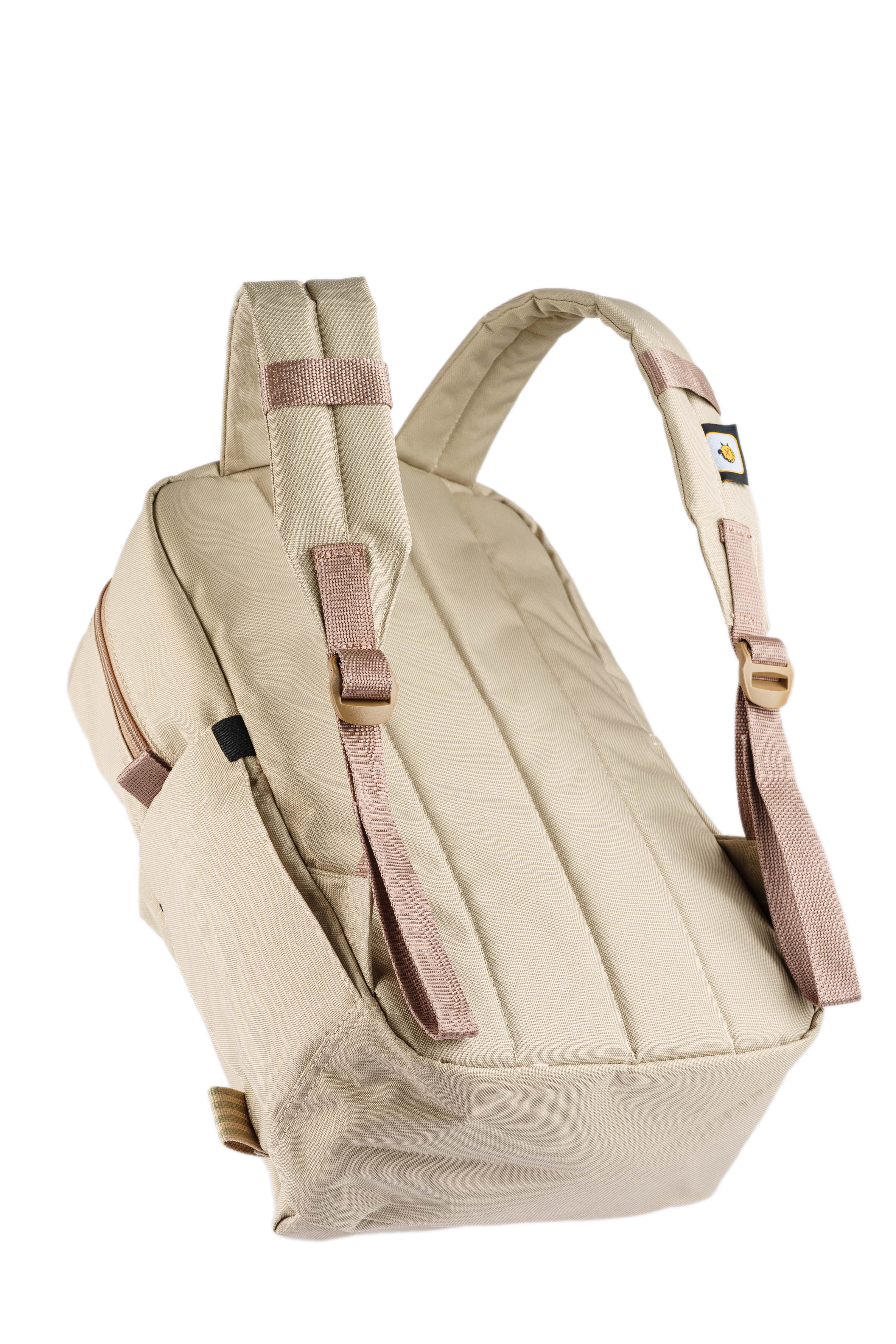 Krem Karga Desenli Desenli Kanvas Unisex Sırt Çantası