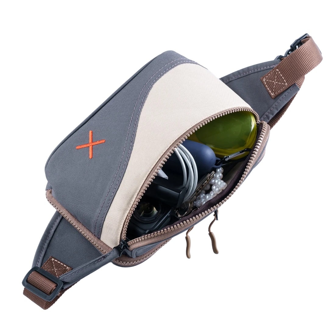 Turuncu Baykuş Desenli Kanvas Unisex Göğüs ve Bel Çantası