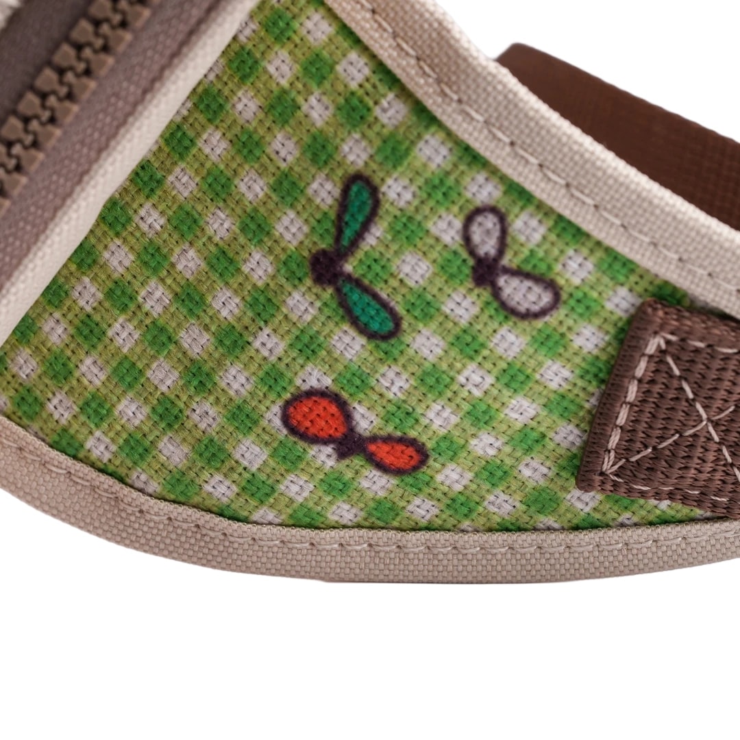 Krem Rengi Kurbağa Desenli Kanvas Unisex Göğüs ve Bel Çantası