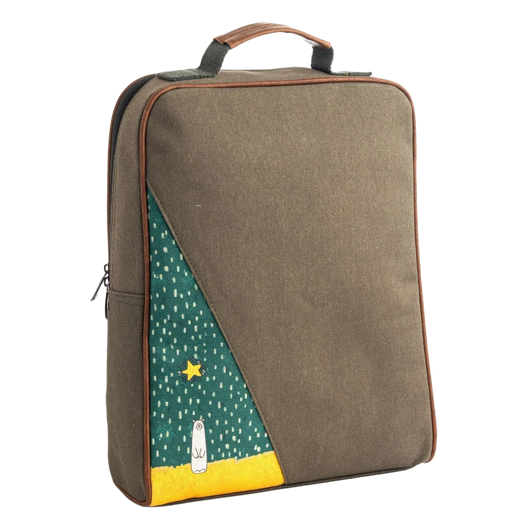 Vizon Kutup Ayısı Desenli Üçgen Laptop & Sırt Çantası