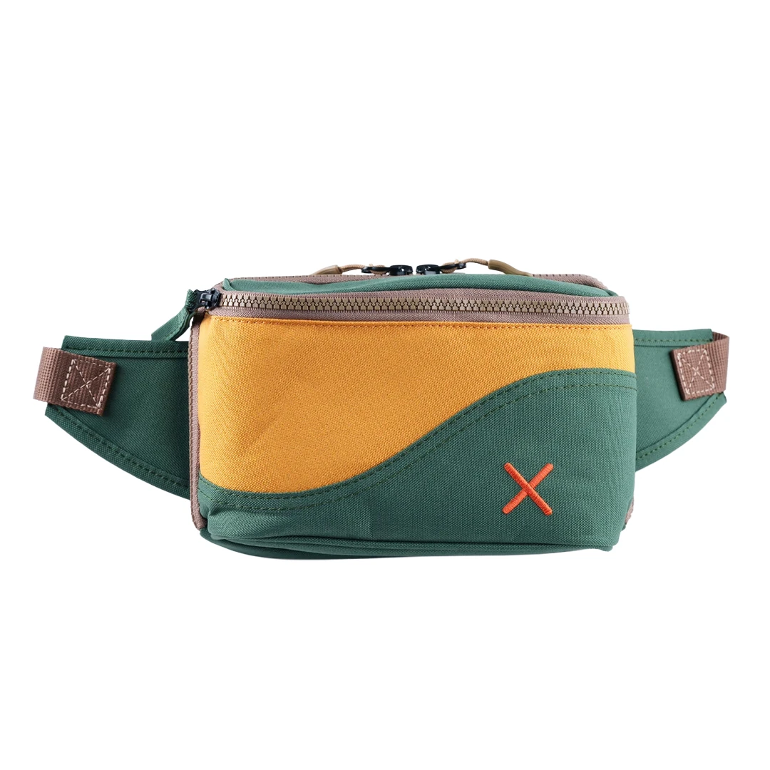 Yeşil Sarı Kanvas Unisex Göğüs ve Bel Çantası
