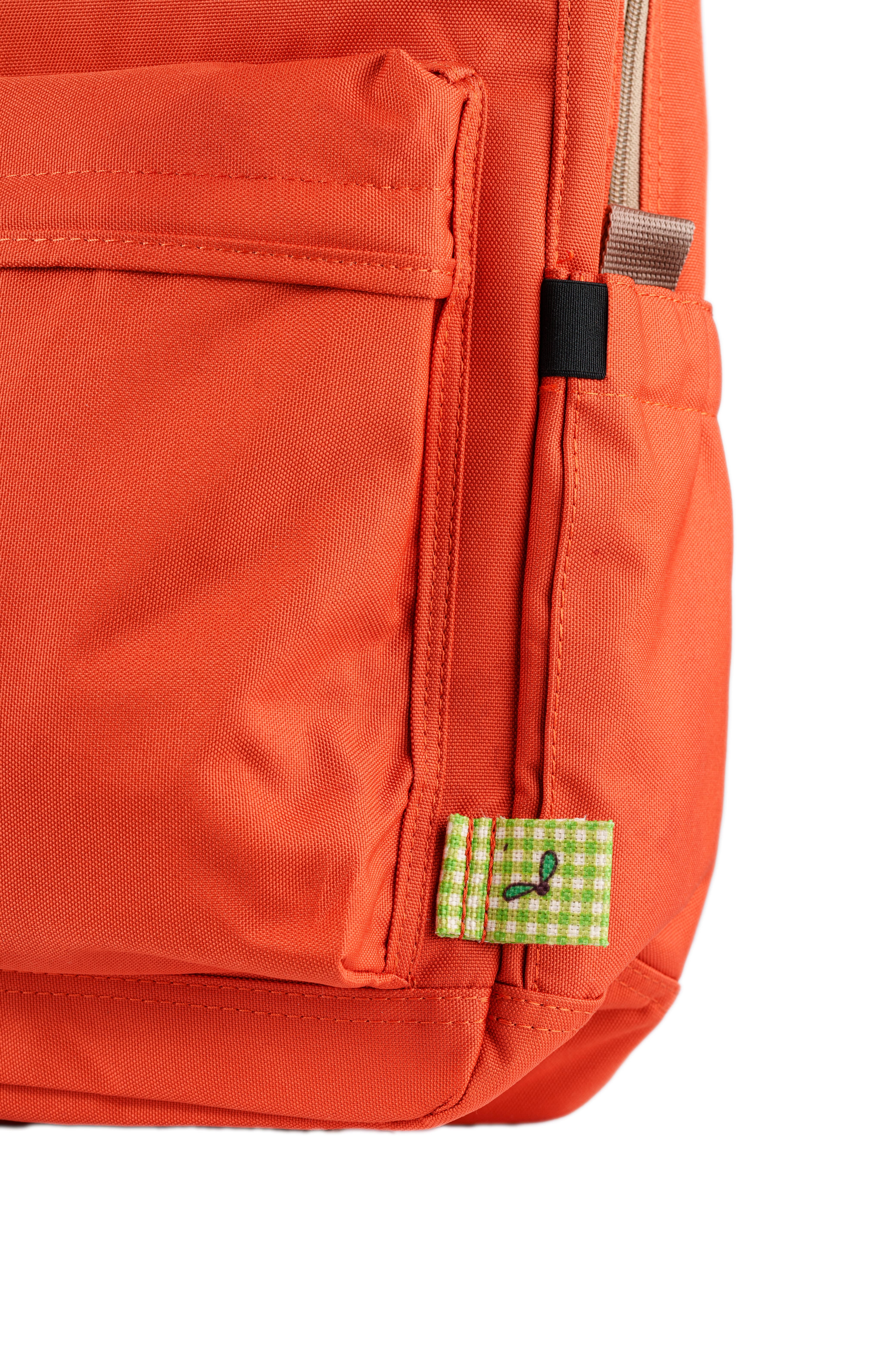 Turuncu Kurbağa Desenli Kanvas Unisex Sırt Çantası