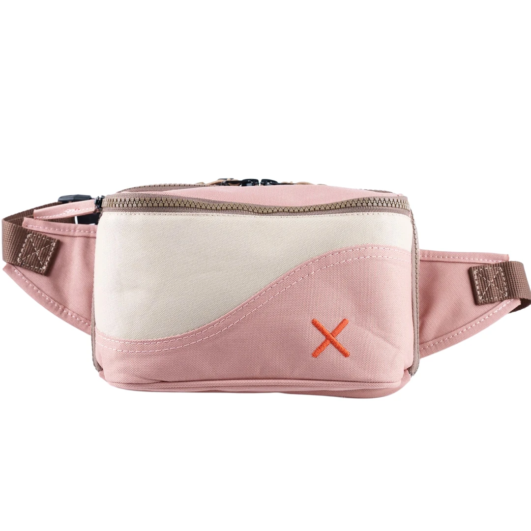 Pembe Krem Kanvas Unisex Göğüs ve Bel Çantası