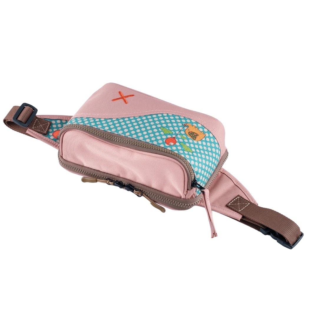 Pembe Fil Desenli Kanvas Unisex Göğüs ve Bel Çantası