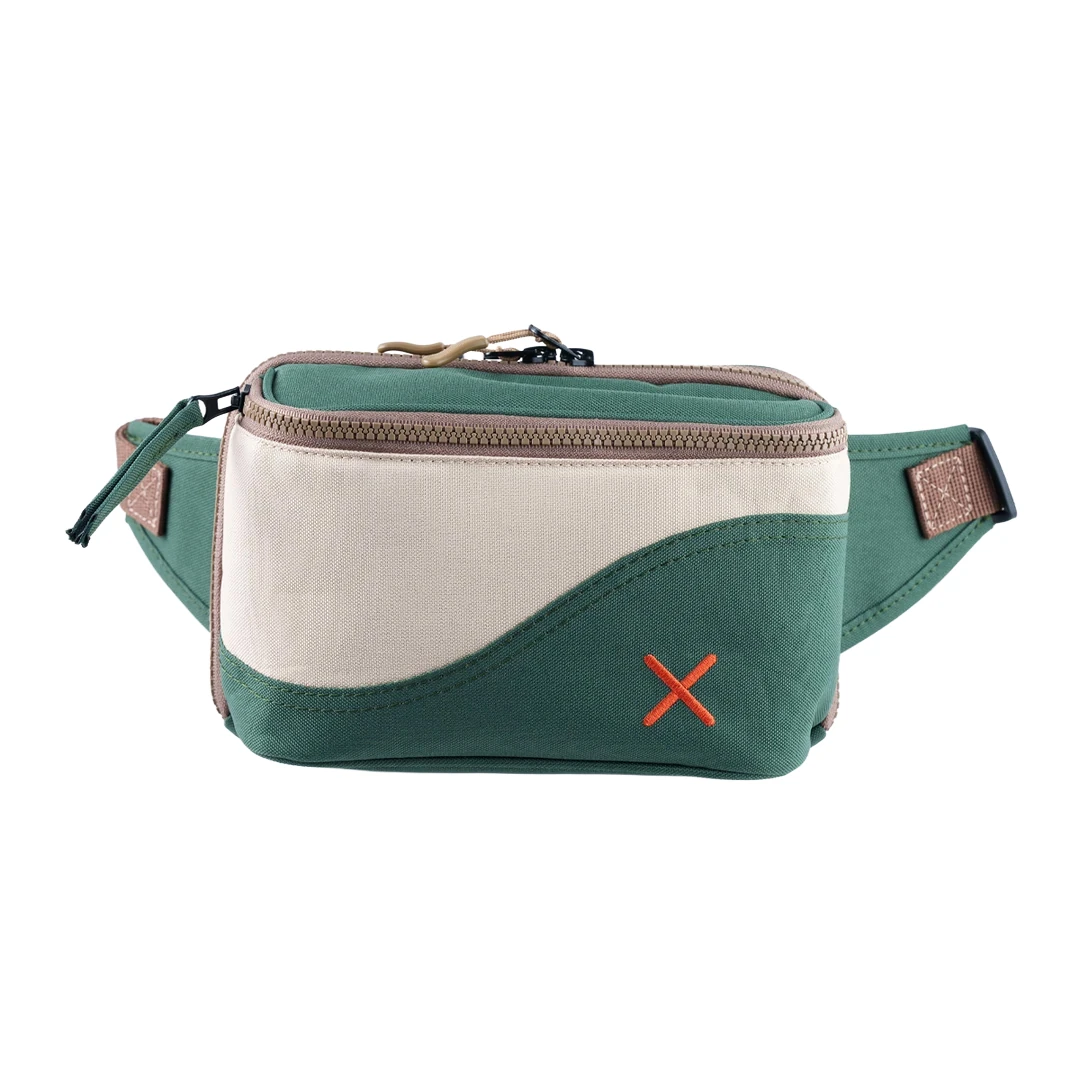 Yeşil Krem Kanvas Unisex Göğüs ve Bel Çantası