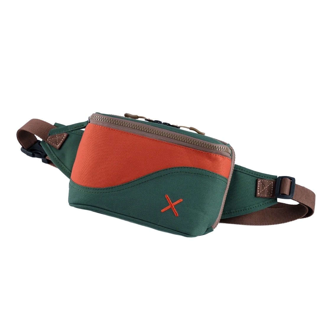 Yeşil Turuncu Kanvas Unisex Göğüs ve Bel Çantası 