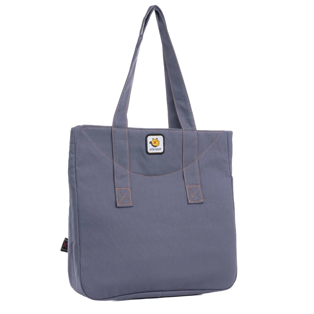 Gri Kutup Ayısı Desenli Canvas Kumaş Omuz Çantası