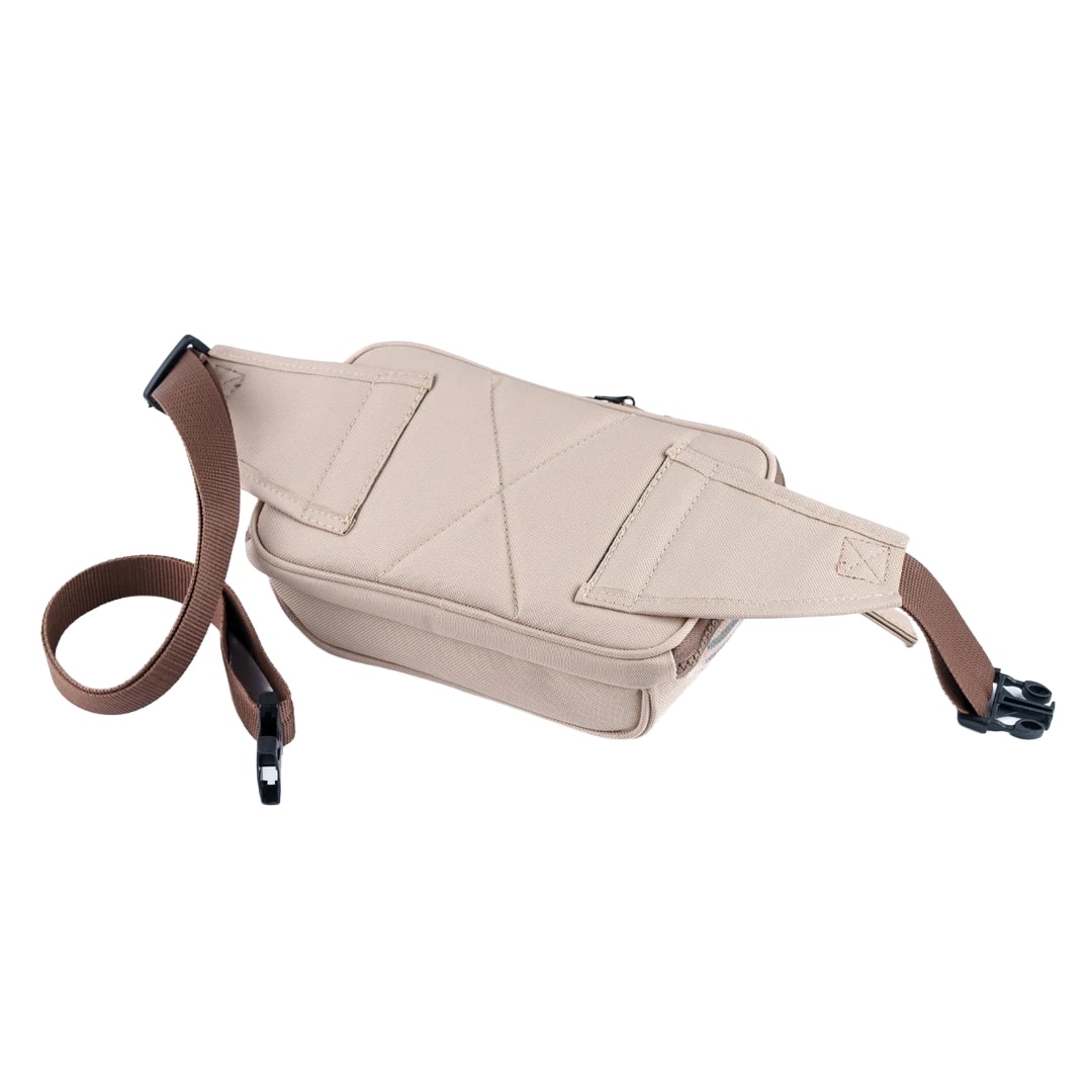 Krem Antrasit Kanvas Unisex Göğüs ve Bel Çantası