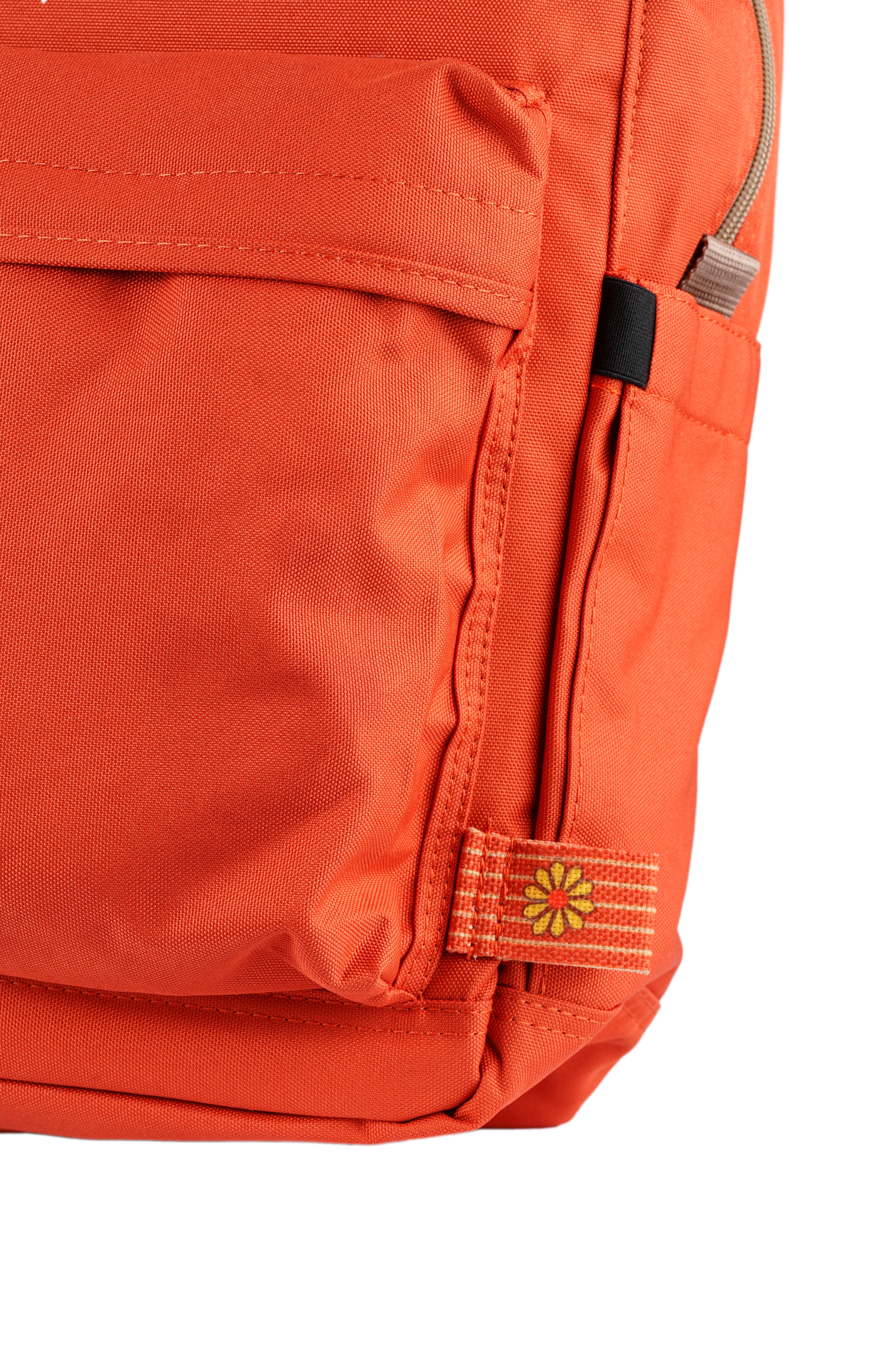 Turuncu Kuş Desenli Kanvas Unisex Sırt Çantası