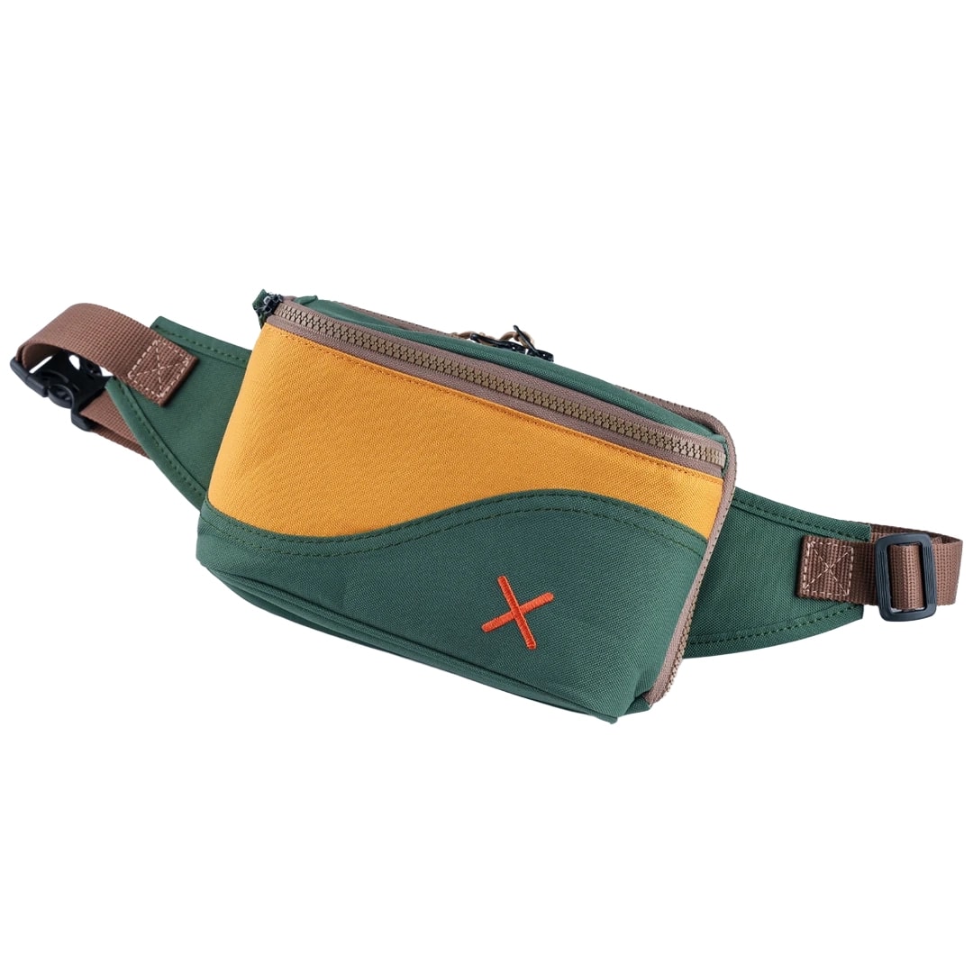 Yeşil Sarı Kanvas Unisex Göğüs ve Bel Çantası