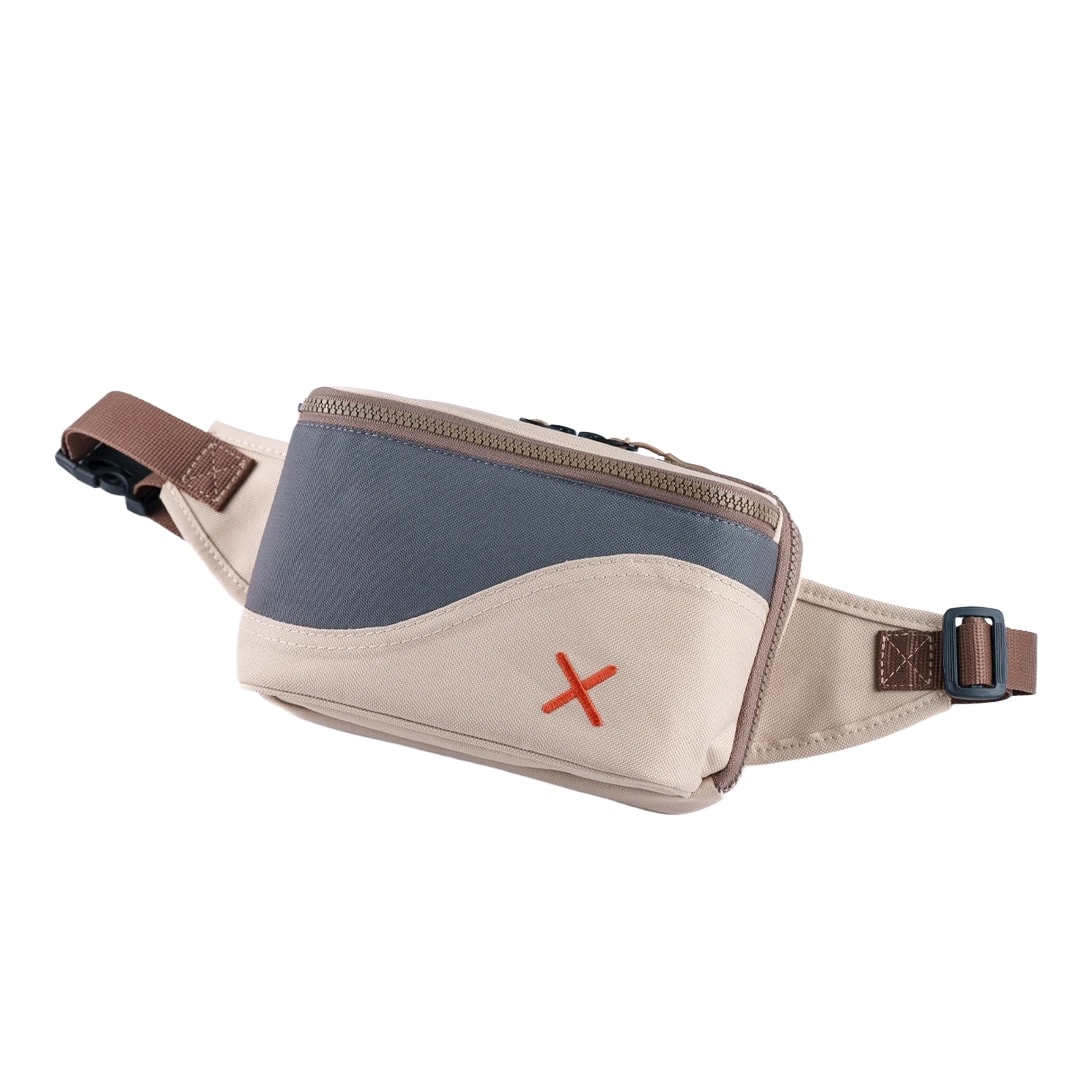 Krem Antrasit Kanvas Unisex Göğüs ve Bel Çantası