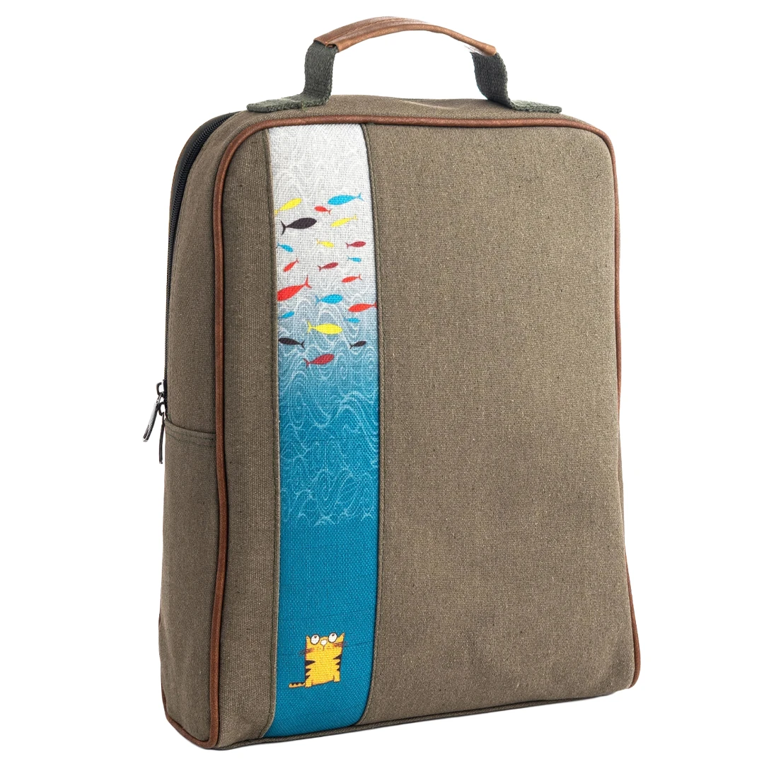 Vizon Kedi Desenli Laptop & Sırt Çantası