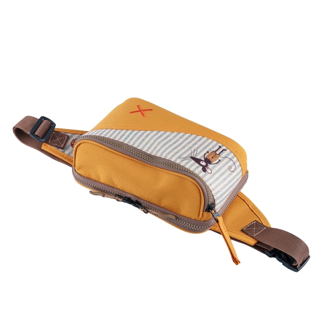 Sarı Fare Desenli Kanvas Unisex Göğüs ve Bel Çantası